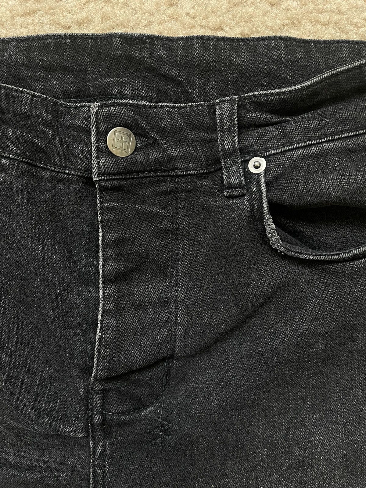 Ksubi Ksubi Distressed Black Denim Size US 31 - 4 Thumbnail