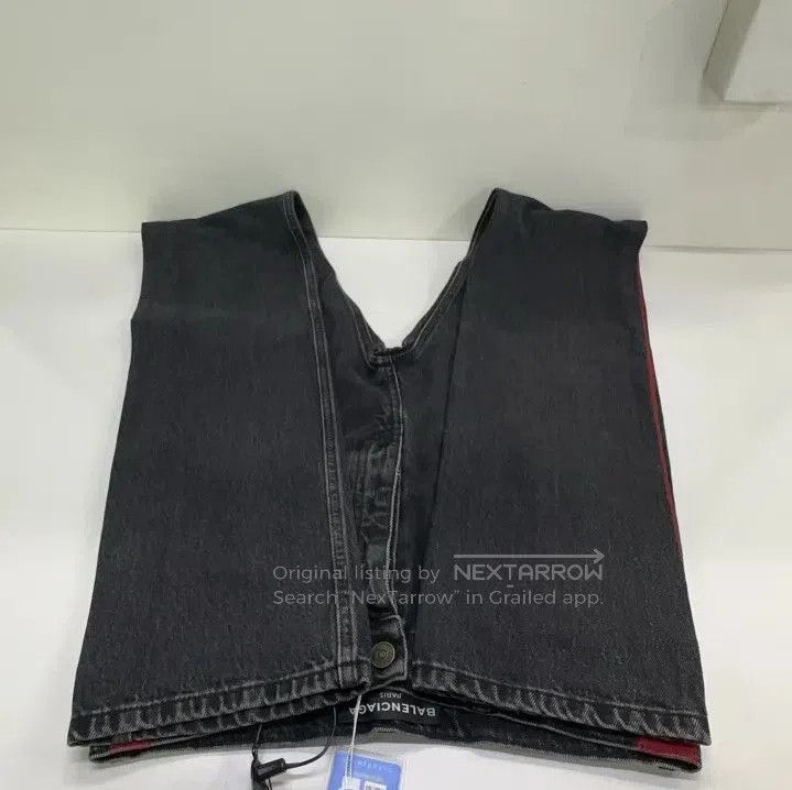 Balenciaga Balenciaga Stylish Black Denim Trousers with Stripes. Size US 28 / EU 44 - 9 Thumbnail