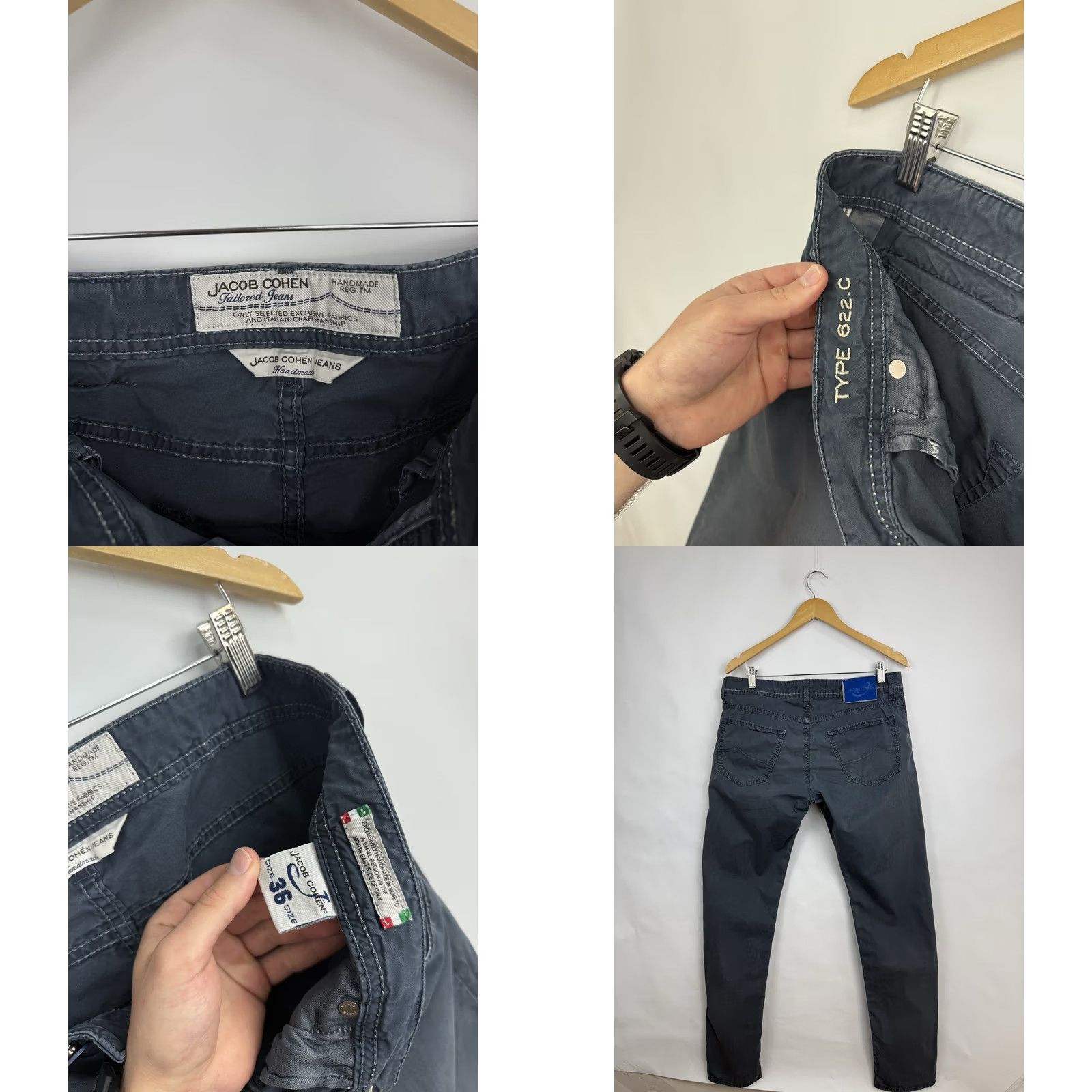 Jacob Cohen Jacob Cohen Luxury Pants Blue 622.C Made in Italy Handmade 36 Mens Pants Regular 34.25in Inseam Size US 36 / EU 52 - 8 Thumbnail
