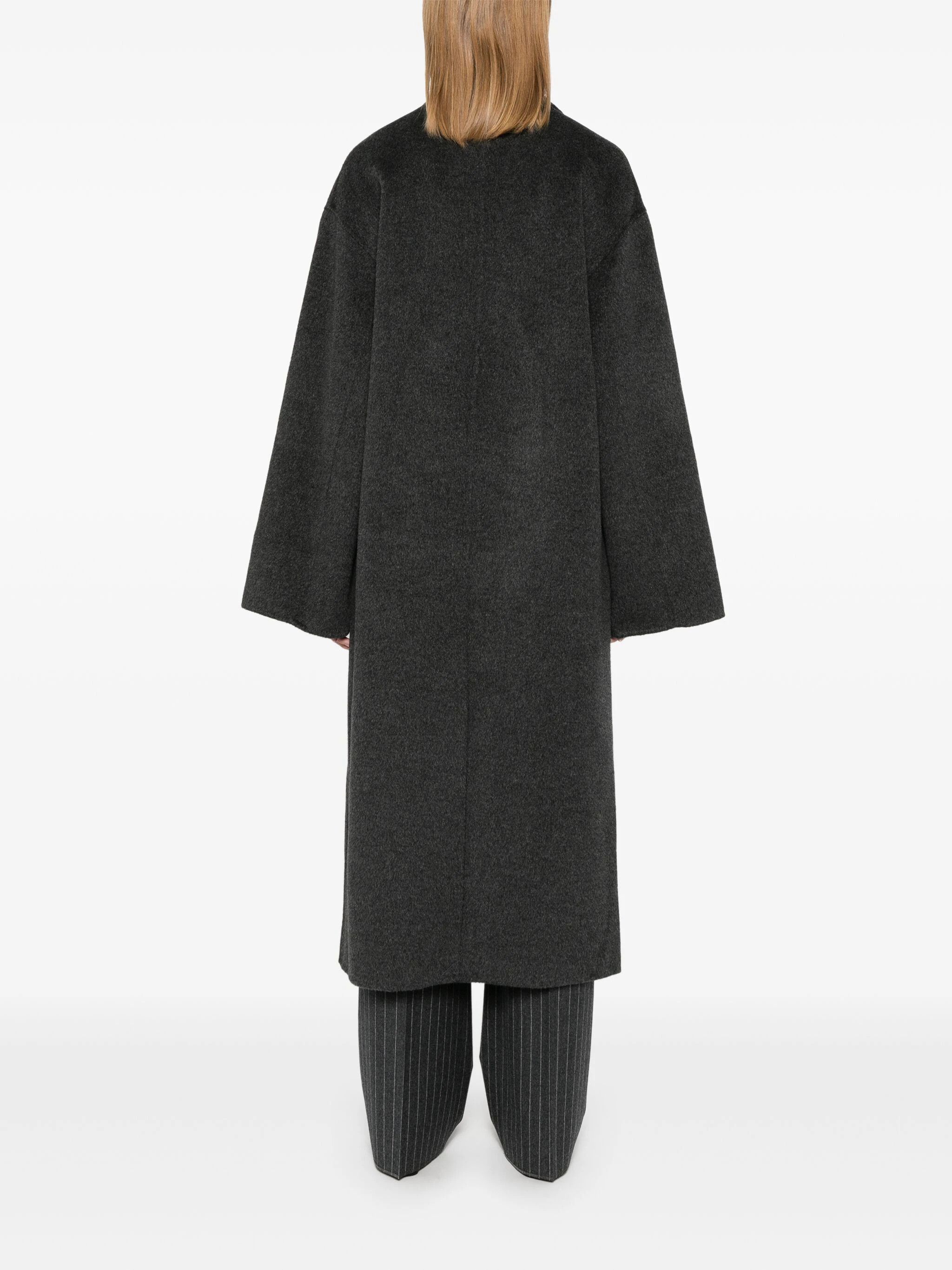Loulou de Saison o1s22i1n1024 Long Wool Cashmere Coat in Grey Size M / US 6-8 / IT 42-44 - 4 Thumbnail