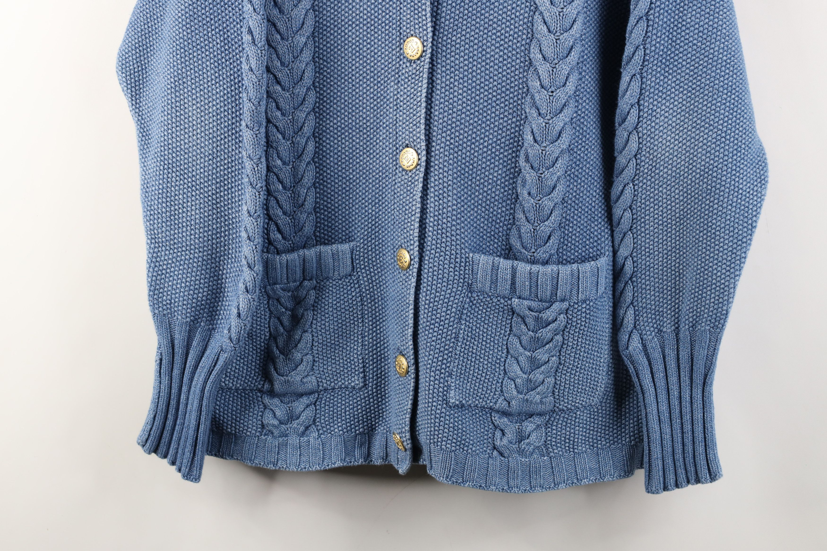 Escada Vintage 90s Escada Cable Knit Fisherman Cardigan Sweater Size M / US 6-8 / IT 42-44 - 3 Thumbnail
