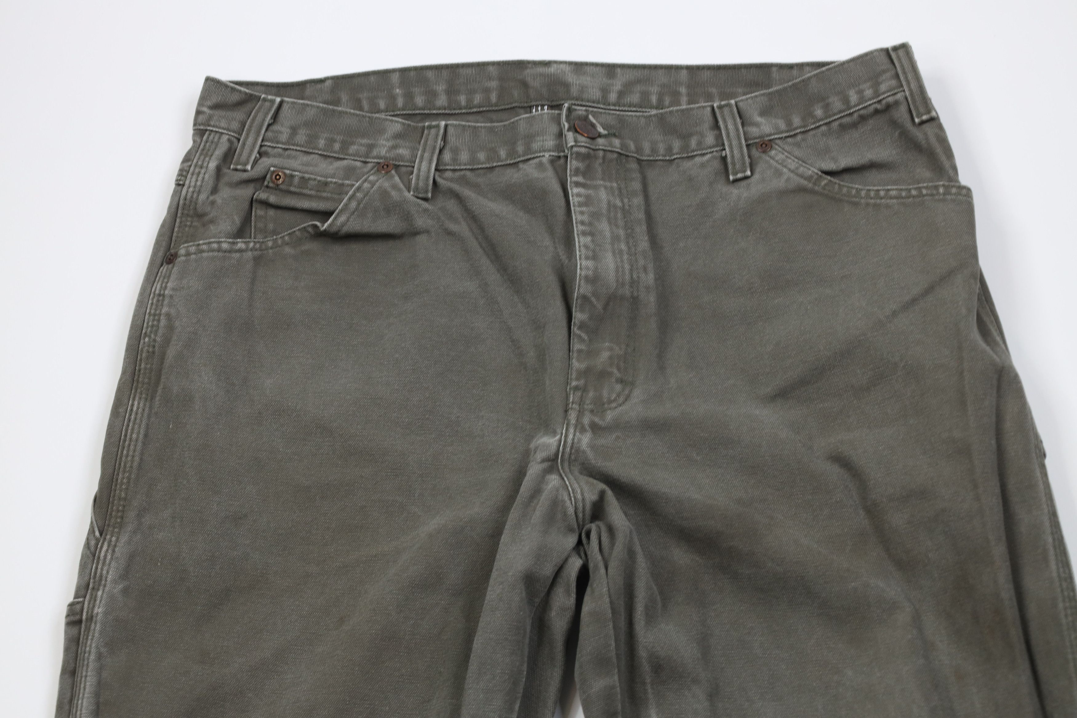 Dickies Vintage Y2K Dickies Wide Leg Canvas Dungaree Pants Green Size US 38 / EU 54 - 2 Thumbnail
