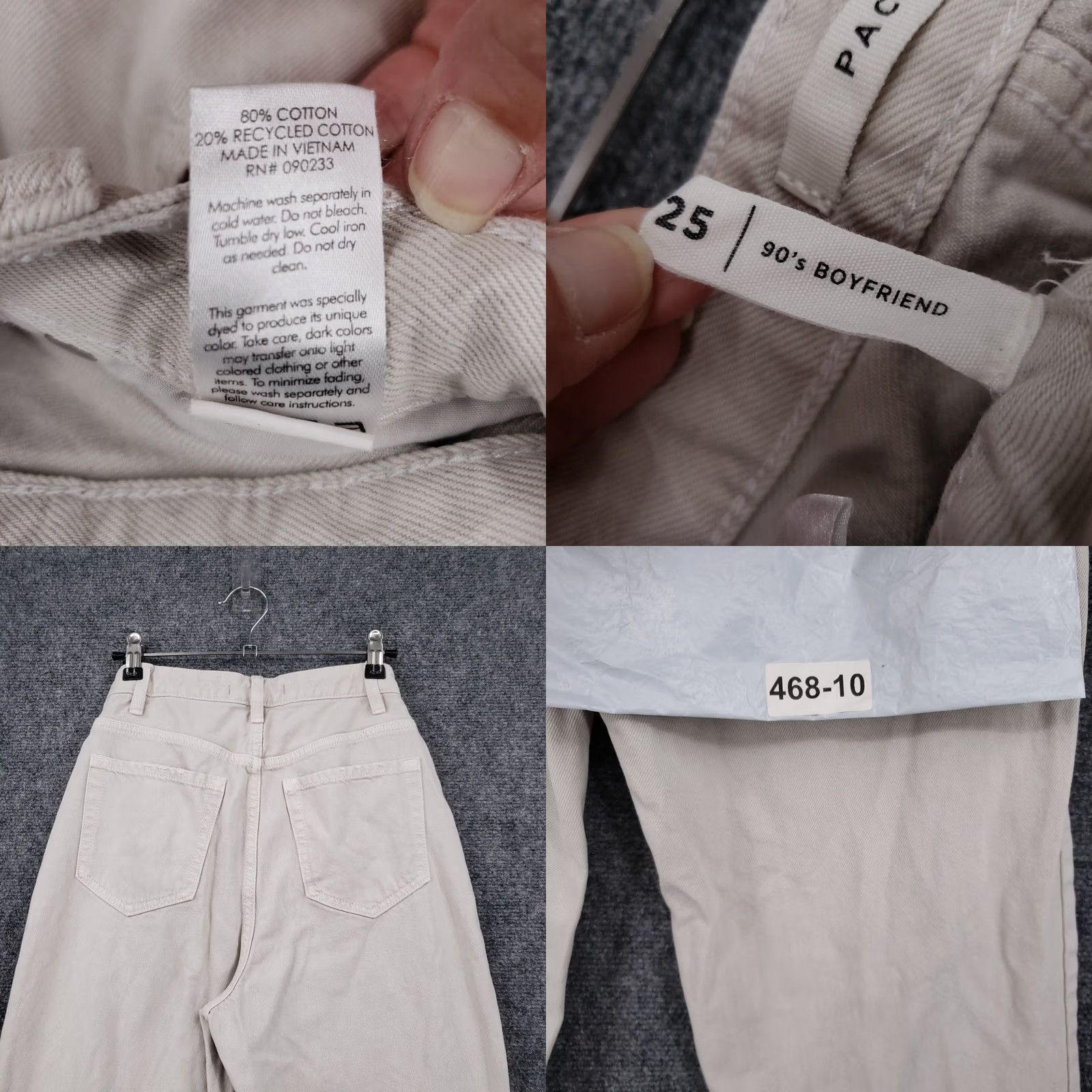 Pacsun PacSun Jeans Womens 25 Beige 90s Boyfriend High Rise Ripped Straight Leg Denim Jeans Size 42" / US 20 - 9 Thumbnail