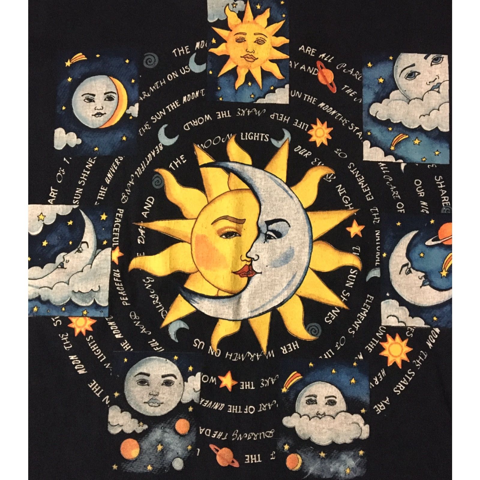 Vintage VINTAGE 90s Sun Moon Solar Eclipse Faded Shirt XL Space Blue T-Shirt Men Grunge Surf Ocean Tropical California USA 80s 90s Size US XL / EU 56 / 4 - 2 Thumbnail