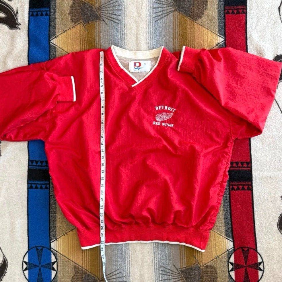 Vintage VINTAGE 90s Detroit Red Wings Embroidered Pullover Windbreaker Jacket XL Red Men USA Made Size US XL / EU 56 / 4 - 7 Thumbnail