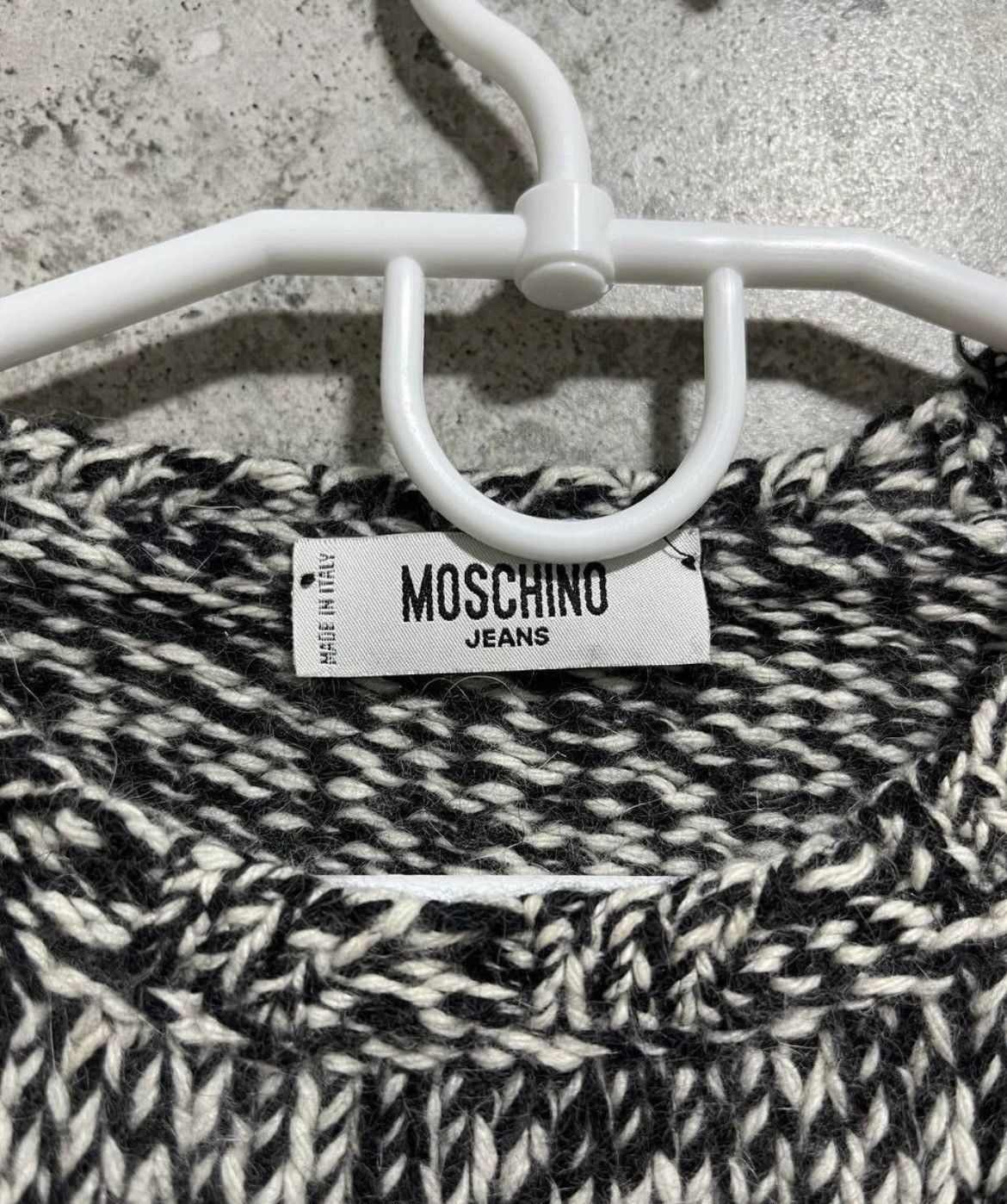 Moschino × Vintage Moschino Jeans Black White Chunky Knit Sweater Size S / US 4 / IT 40 - 9 Thumbnail