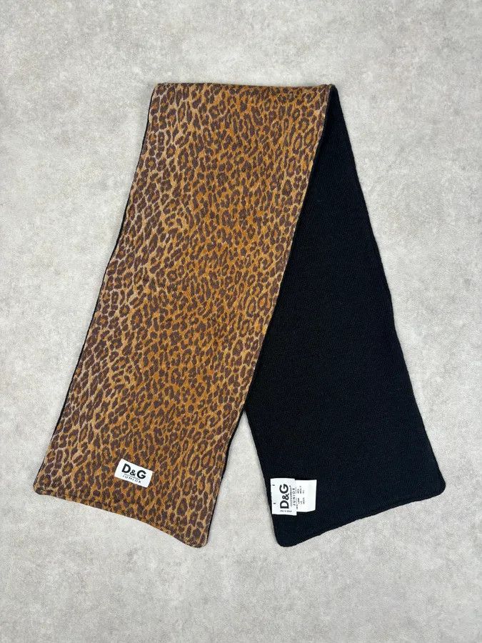 Dolce & Gabbana SS1999 Dolce & Gabbana Brown Wool Leopard Scarf Size ONE SIZE - 1 Thumbnail