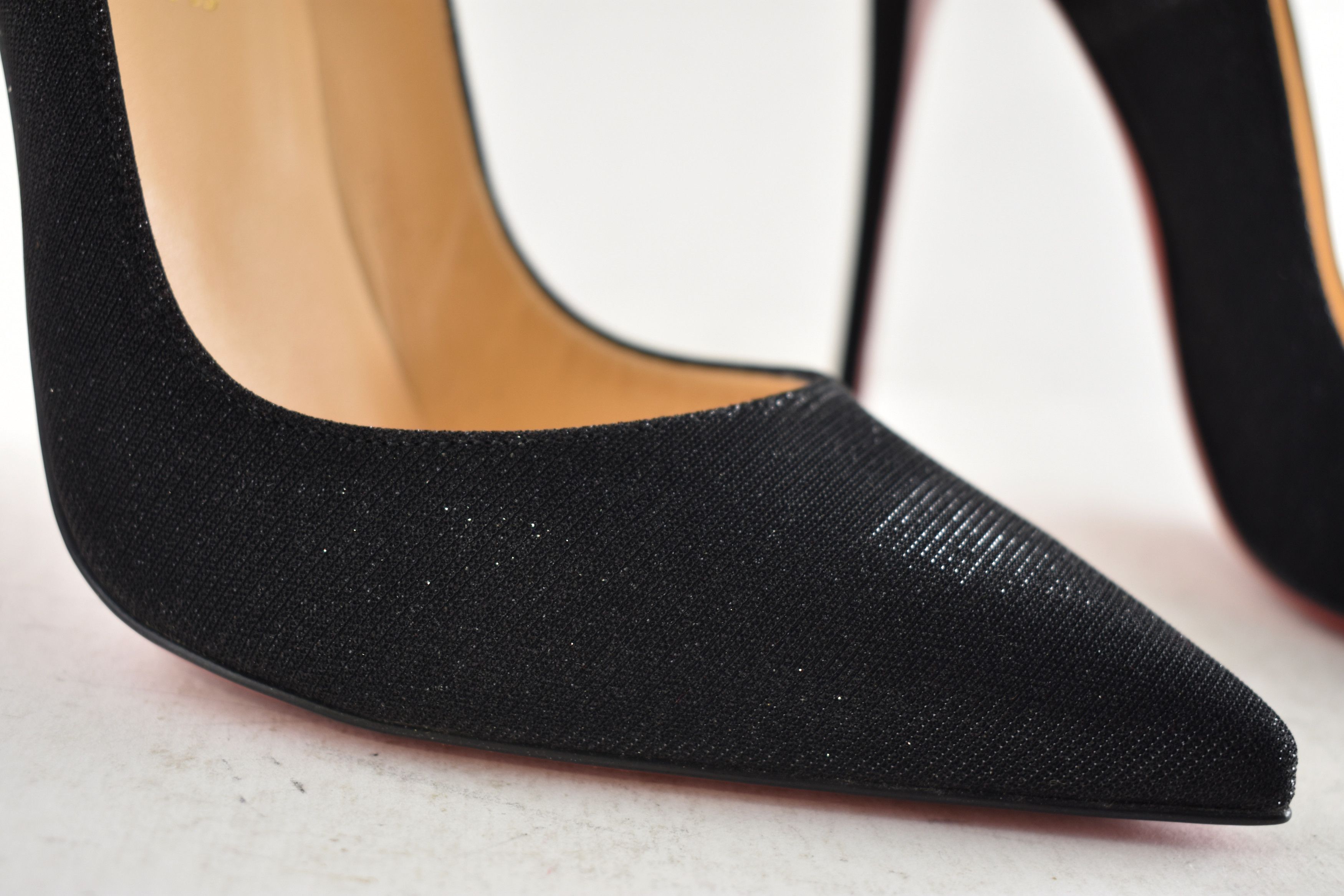 Christian Louboutin So Kate 120 Glitter Tennis Black Pointed Toe Heel Pump 42 Size US 12 / IT 42 - 5 Thumbnail