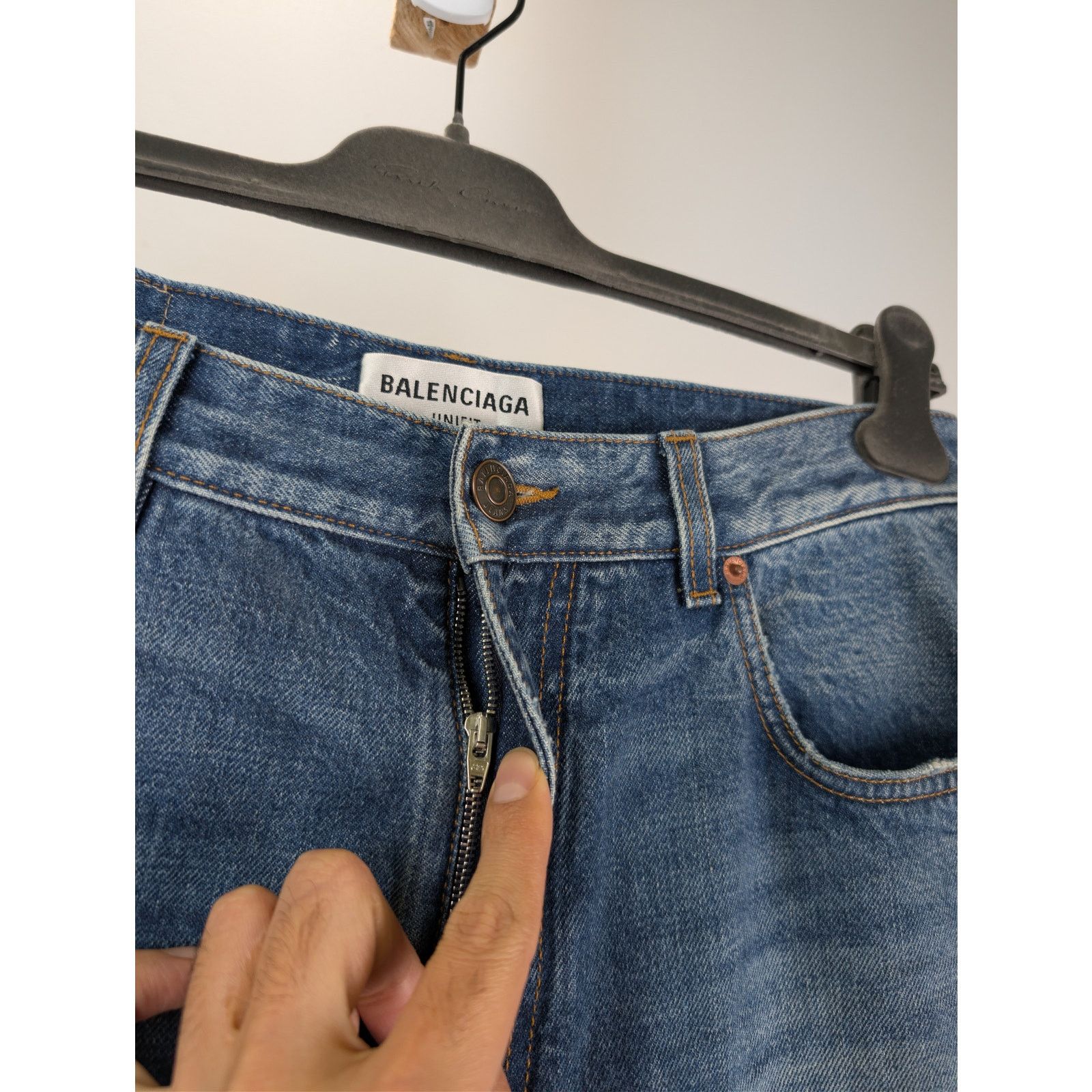 Balenciaga o1rshd1 Organic Vintage Denim Large Pants in Blue Size US 30 / EU 46 - 8 Thumbnail