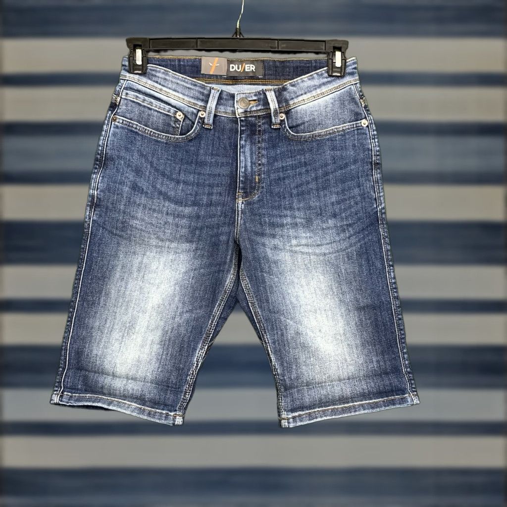Duer Men's 29 Shorts Slim Fit Denim Stretch Dark Wash Casual