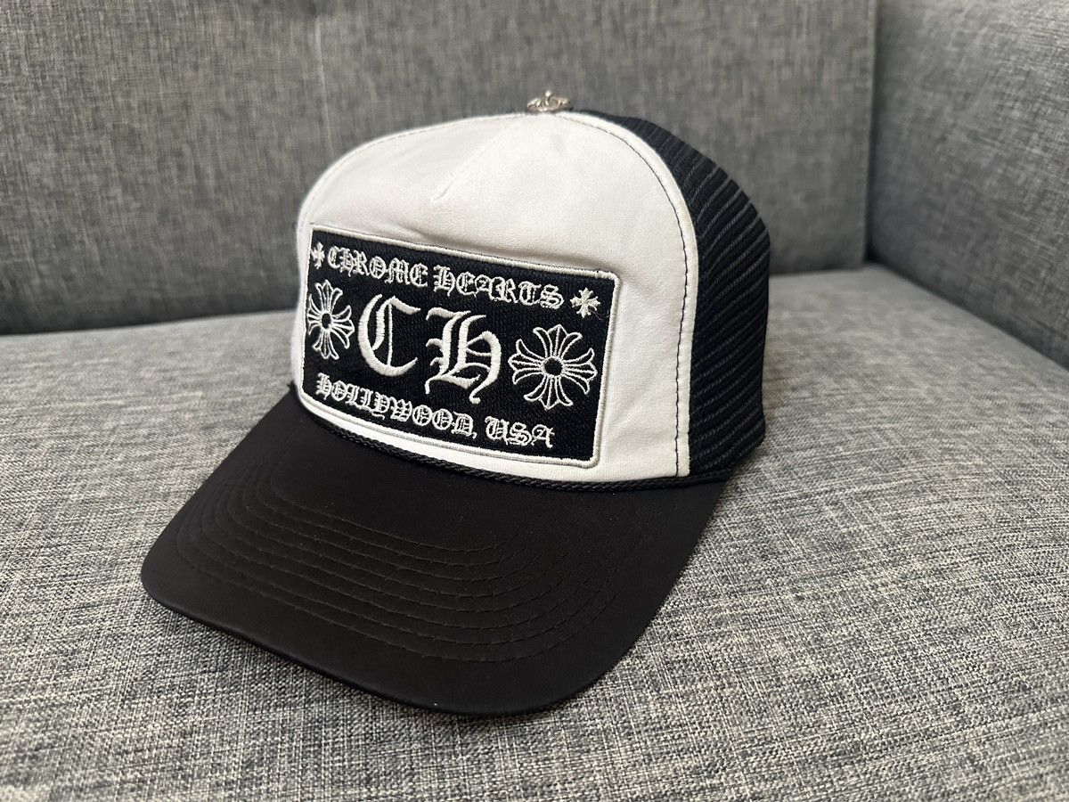 Pre-owned Chrome Hearts Hollywood Usa Hat Logo Ch In White