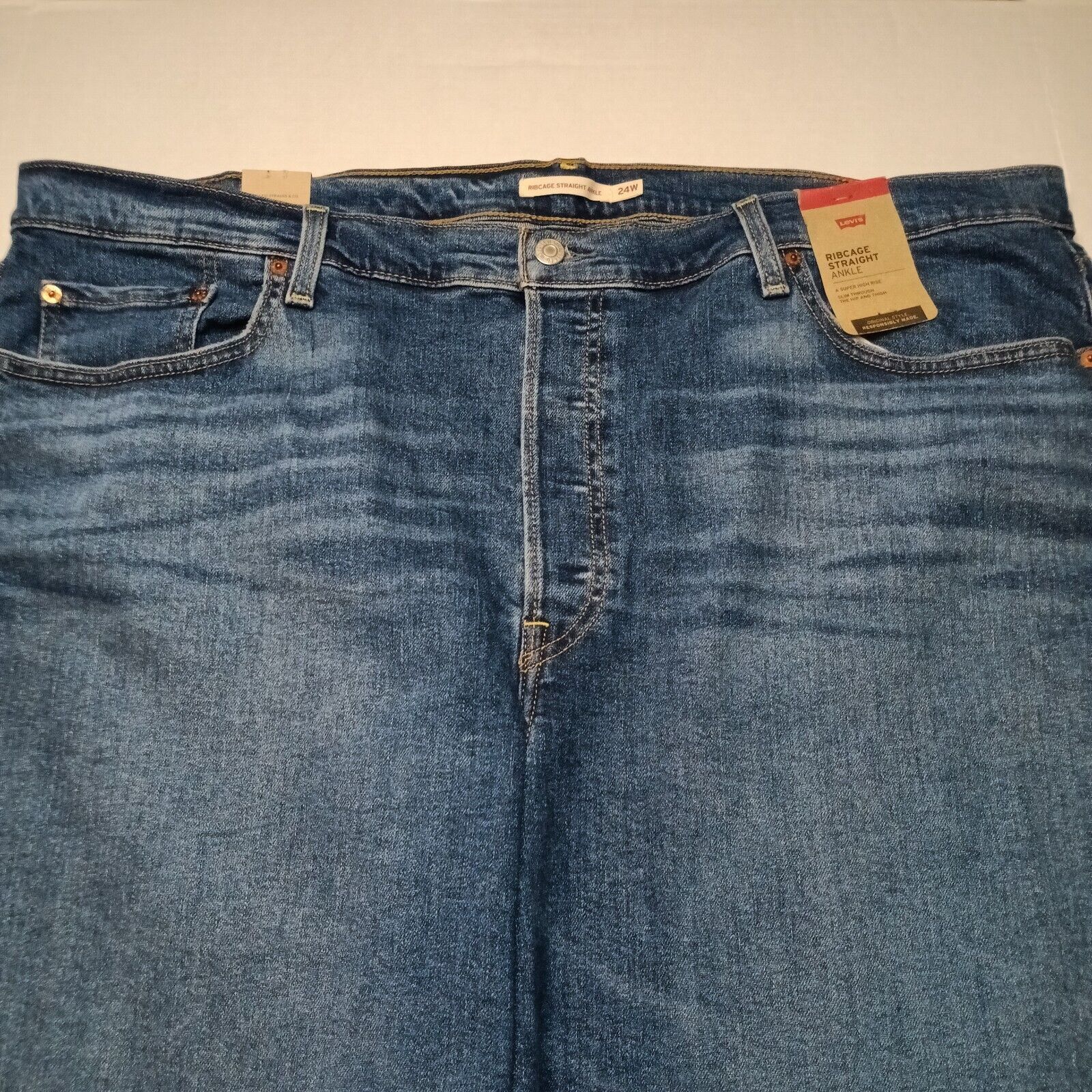 Levi's Levi's Ribcage Straight Ankle Jeans Women's 24W Plus Size Size 30" / US 8 / IT 44 - 4 Thumbnail