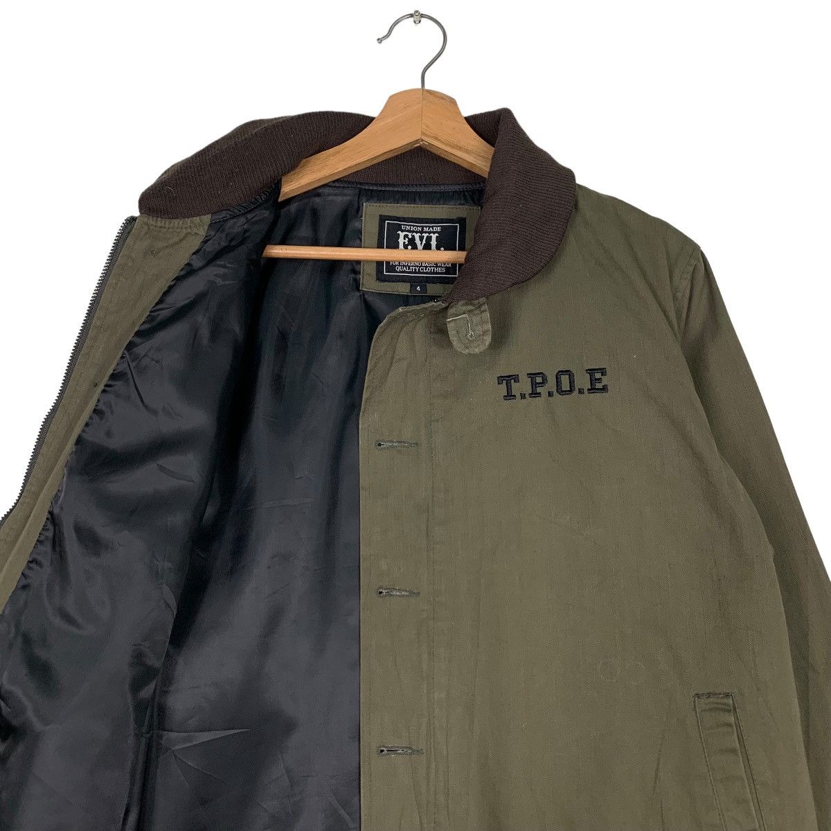 Japanese Brand EVIL NUMBER Embroidey Big Logo Barn Jacket #0481-C22 Size US M / EU 48-50 / 2 - 10 Thumbnail