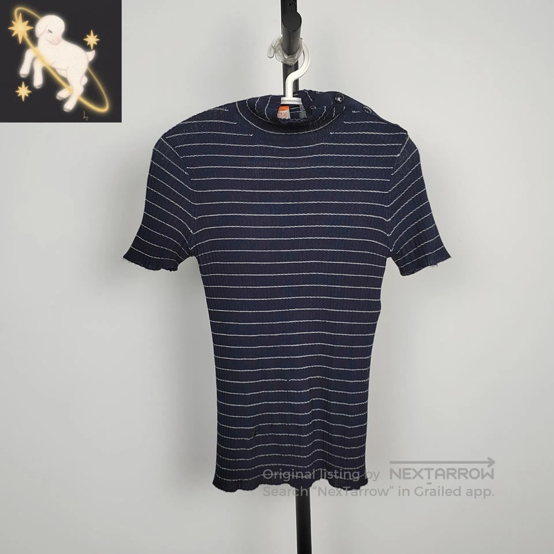 Other Dior Deep blue striped knit short-sleeve with little bee l Size XS / US 0-2 / IT 36-38 - 1 Thumbnail