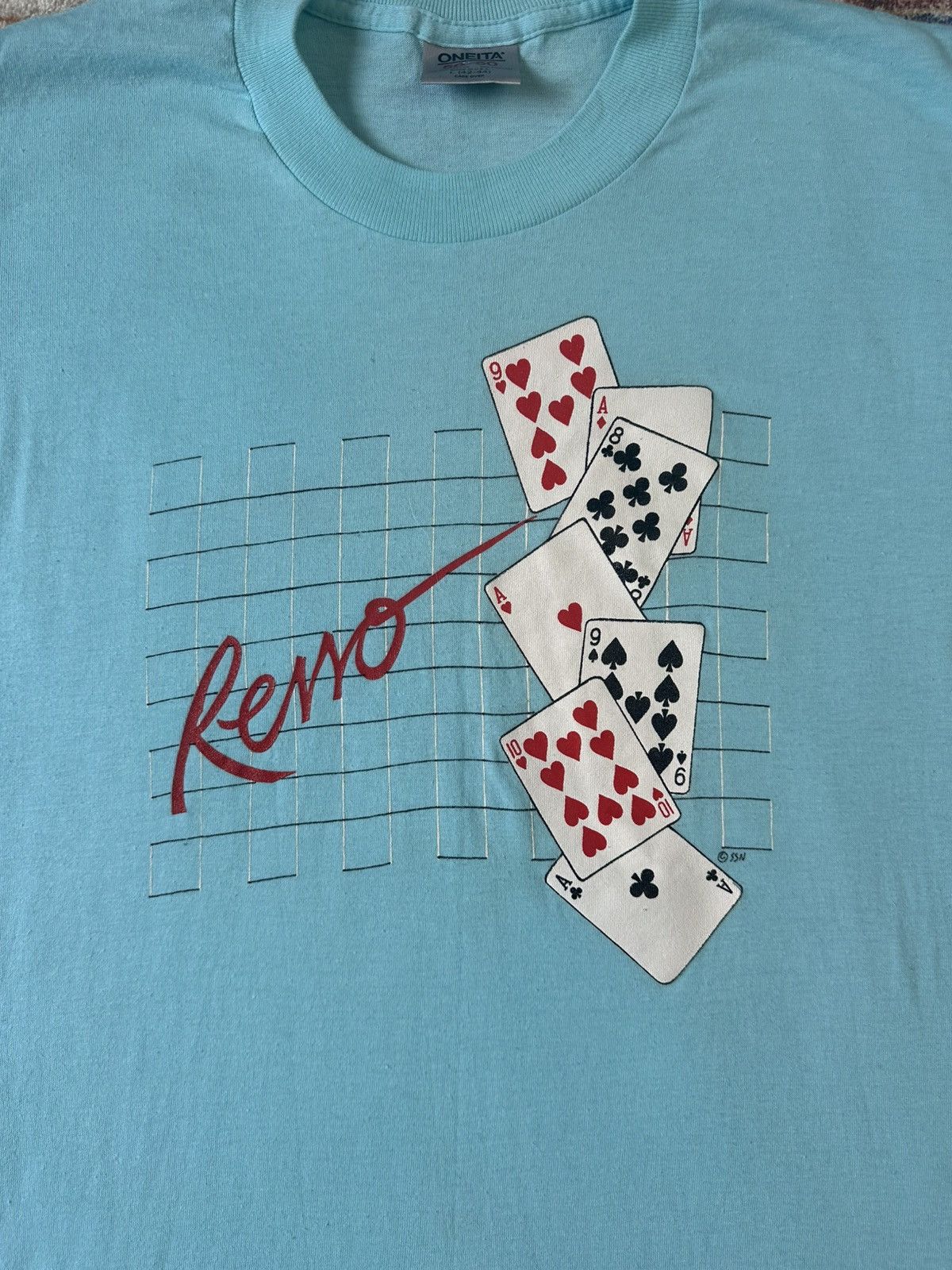 Vintage Vintage Reno Nevada Cards T-shirt Large Size US L / EU 52-54 / 3 - 4 Thumbnail