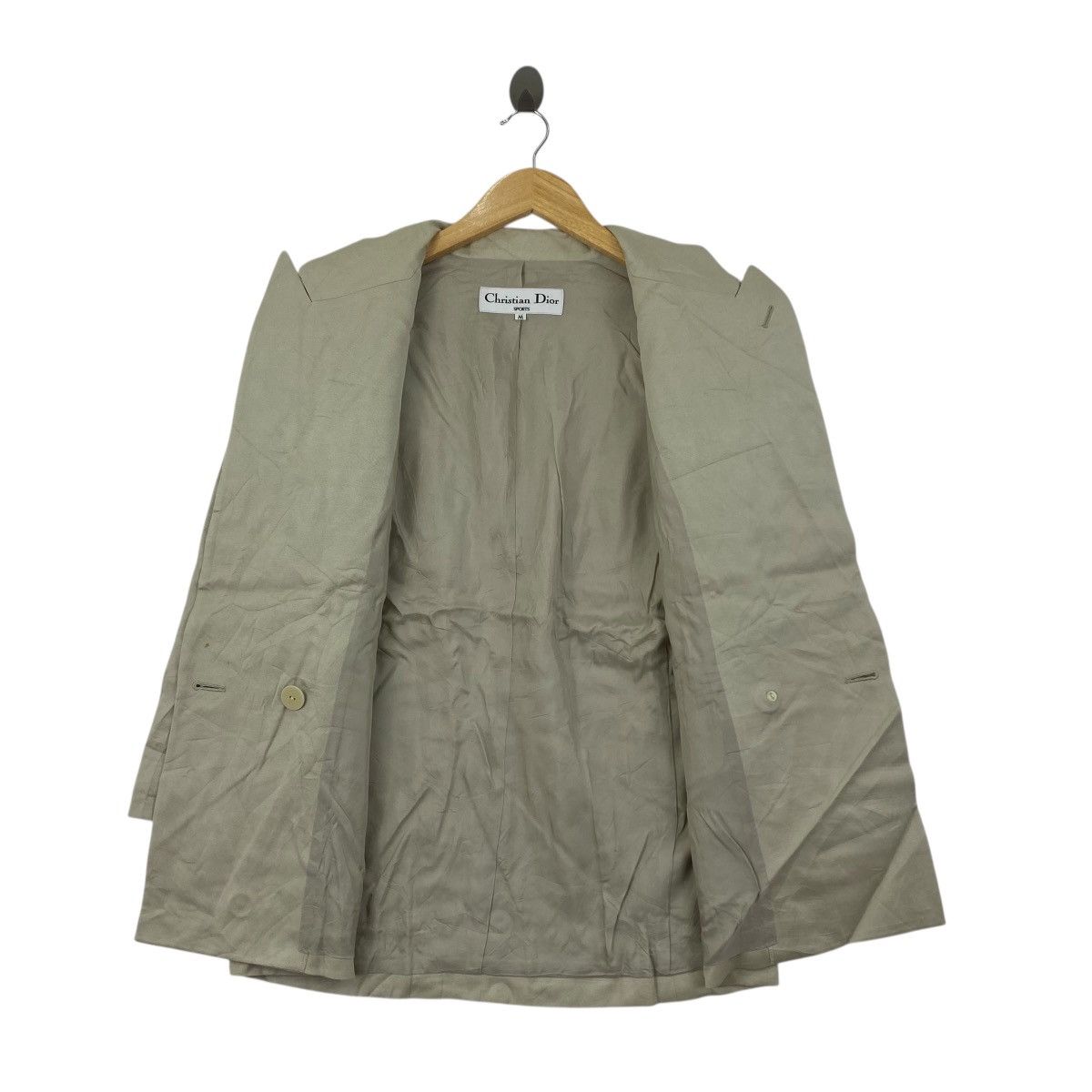 Dior Vintage CHRISTIAN DIOR SPORTS Beige Plain Blazer Coat Jacket Size M / US 6-8 / IT 42-44 - 3 Thumbnail