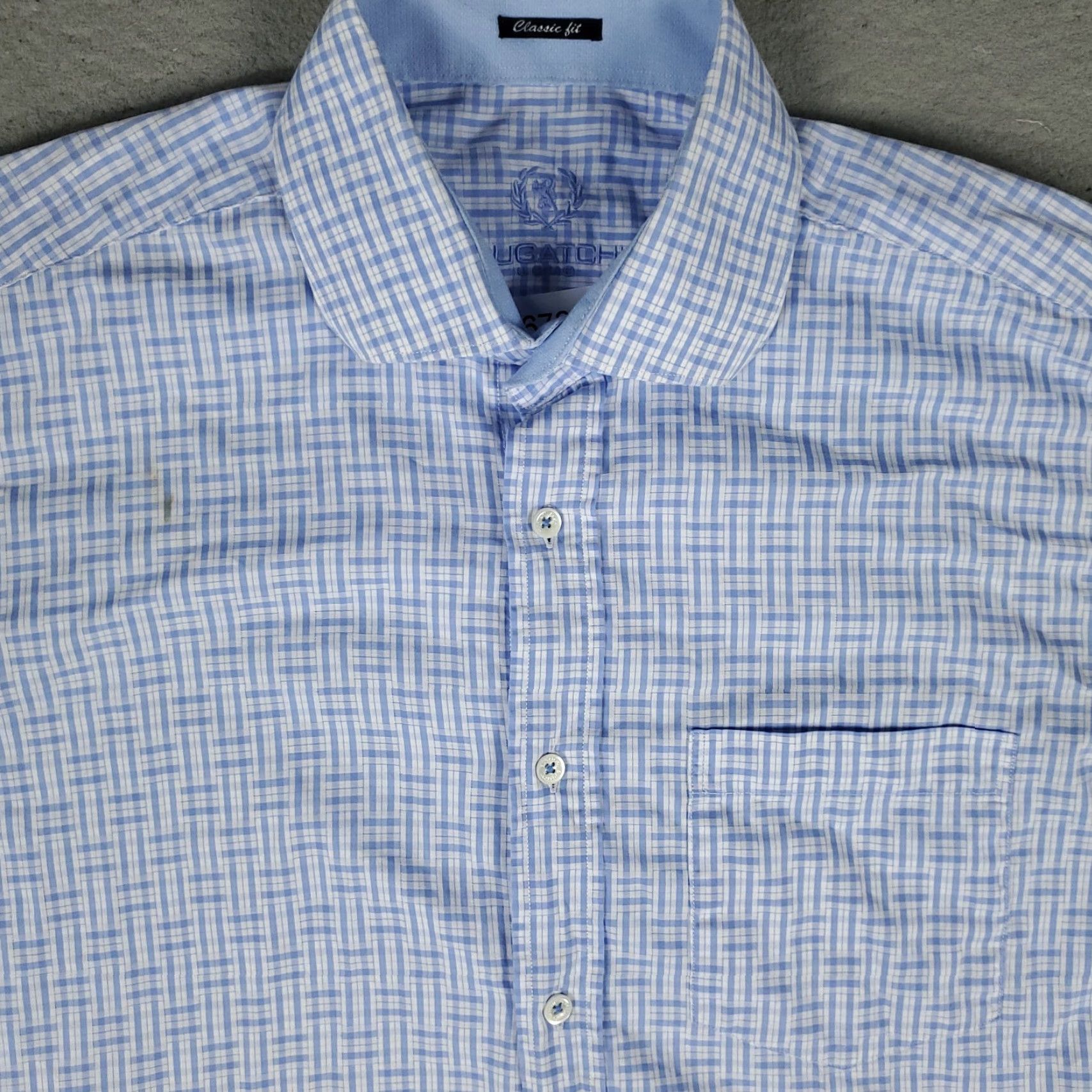 BUGATCHI Bugatchi Mens XL Blue Plaid Button-Up Shirt Long Sleeve Collared Size US XL / EU 56 / 4 - 2 Thumbnail