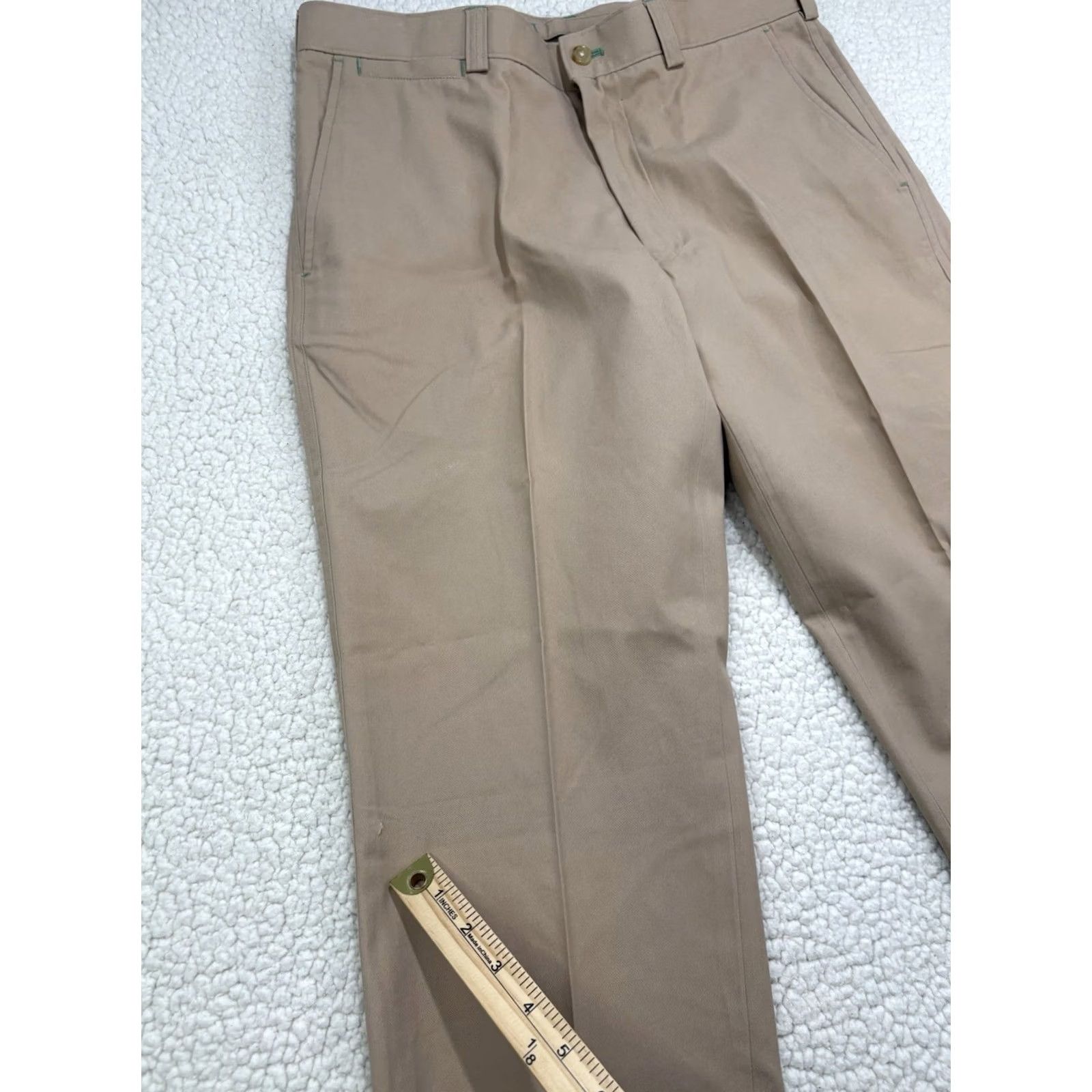 J.McLaughlin J. McLaughlin Men’s Chino Pants Flat Front Straight Leg Beige 33 Regular Inseam 29 Men Pants Size US 33 - 2 Thumbnail