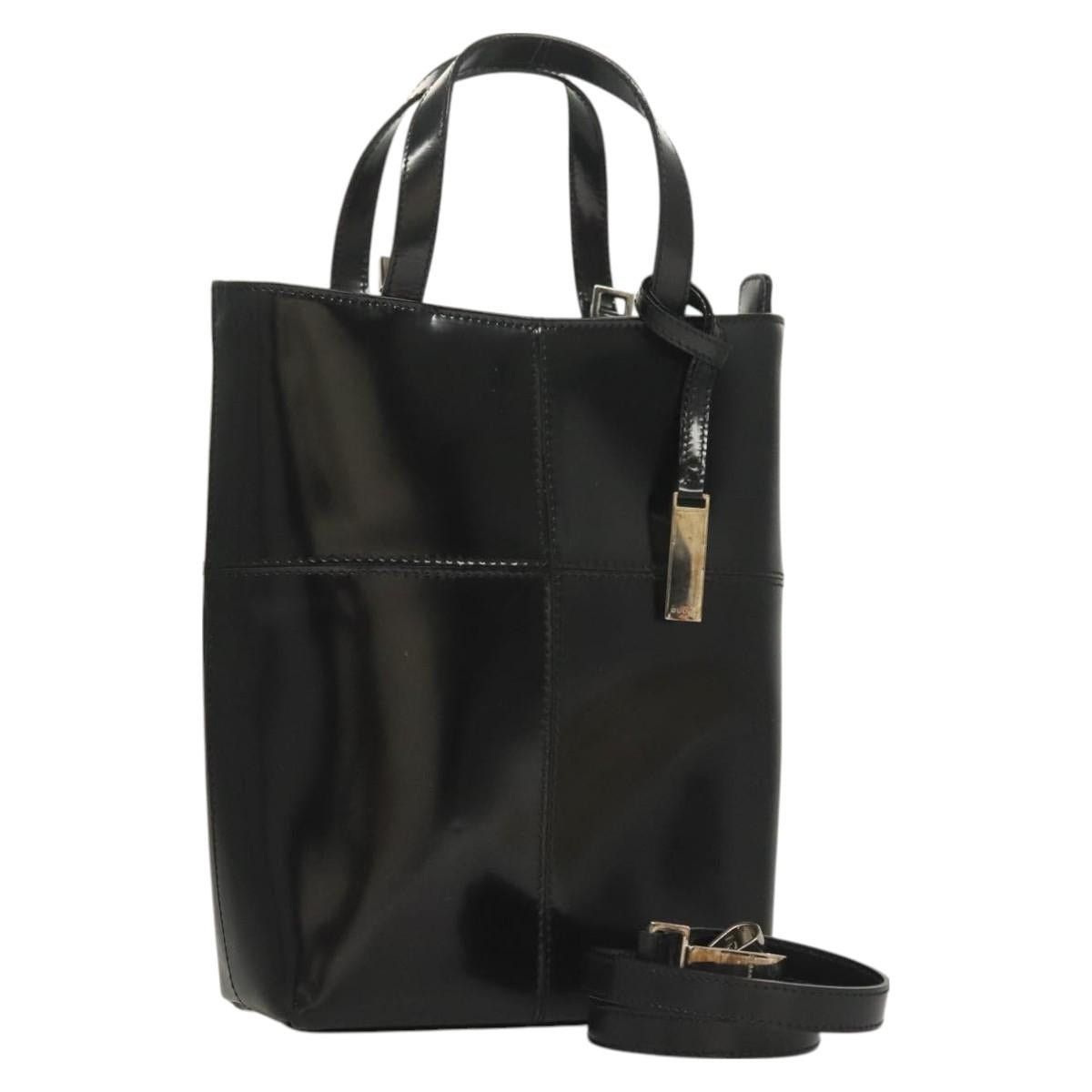 Gucci GUCCI Handbag Enamel Black Gold 000 2113 000 2113 Size ONE SIZE - 1 Thumbnail