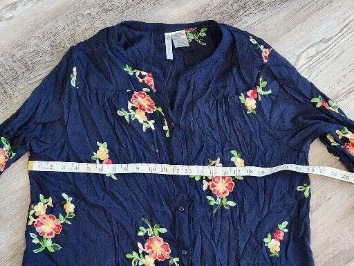 Designer Forgotten Grace Anthropologie Embroidered Tunic Top Plus 1x Size XL / US 12-14 / IT 48-50 - 4 Thumbnail