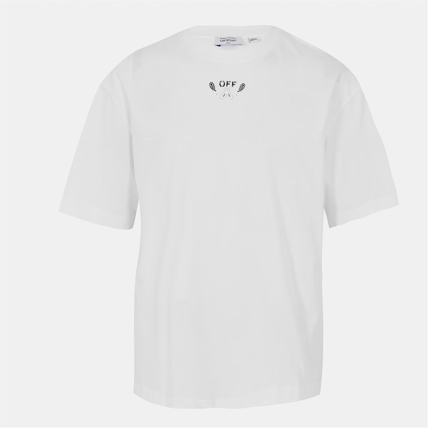 Off-White o1g2r1mq0226 Bandana T-Shirt In White Size US M / EU 48-50 / 2 - 1 Thumbnail