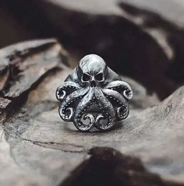 Japanese Brand Octopus Skull Ring Size 7 8 9 10 11 Size ONE SIZE - 1 Thumbnail