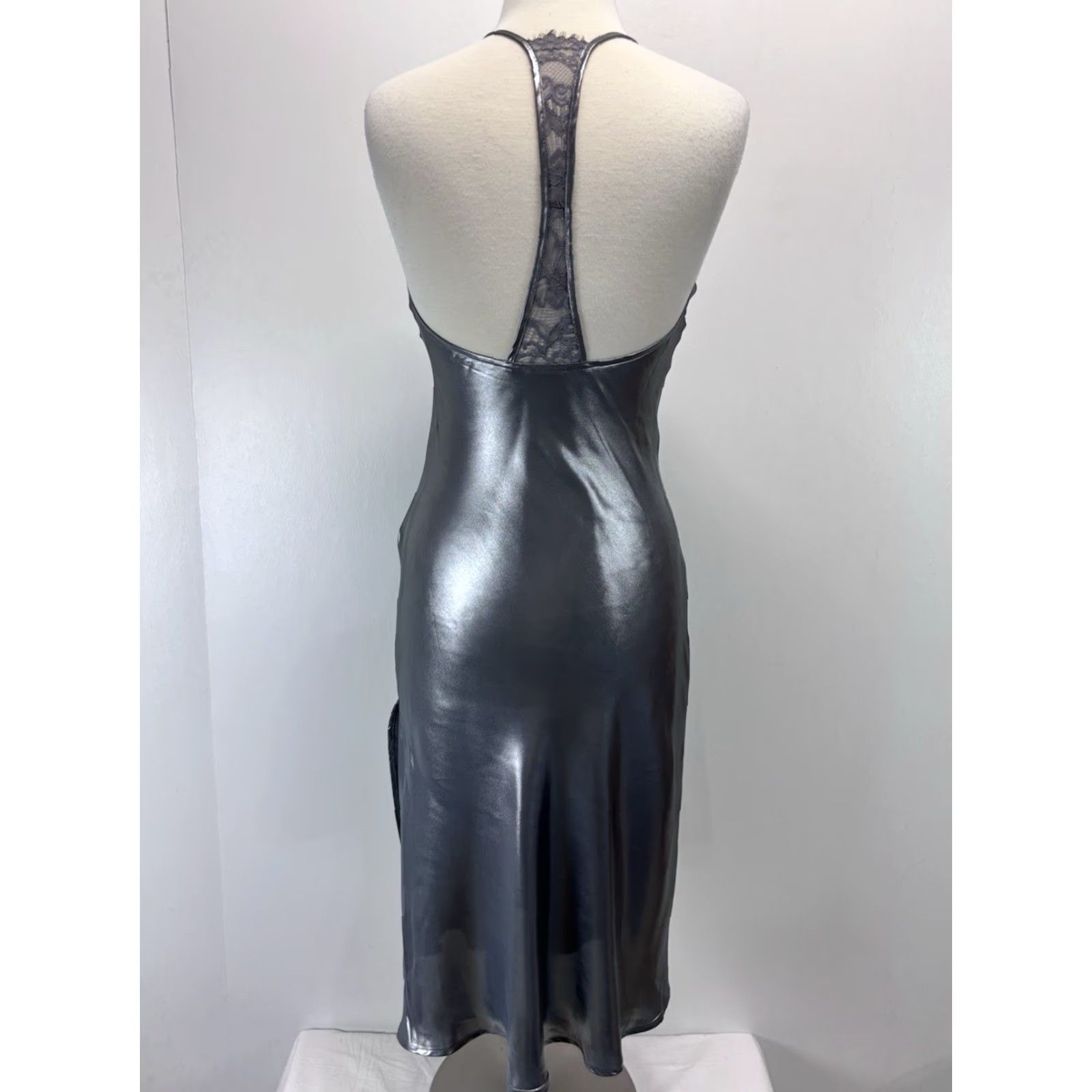 Free People Intimately Free People Silver Metallic Slip Dress Sz X-Small Women’s Racerback Size XS / US 0-2 / IT 36-38 - 3 Thumbnail