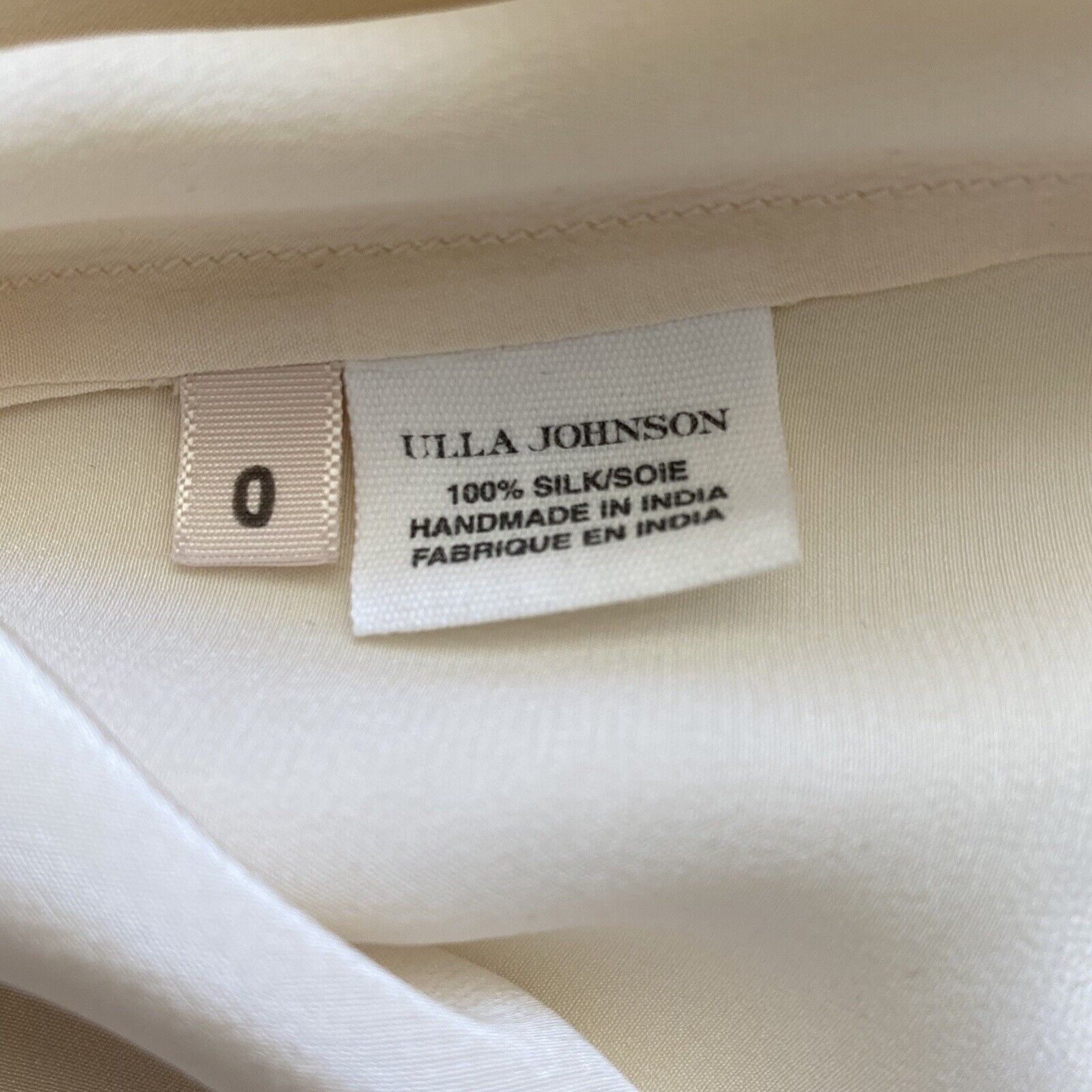 Ulla Johnson Ulla Johnson Womens Top White Ivory Sheer Lace Trim 100% Sil Size XS / US 0-2 / IT 36-38 - 12 Thumbnail