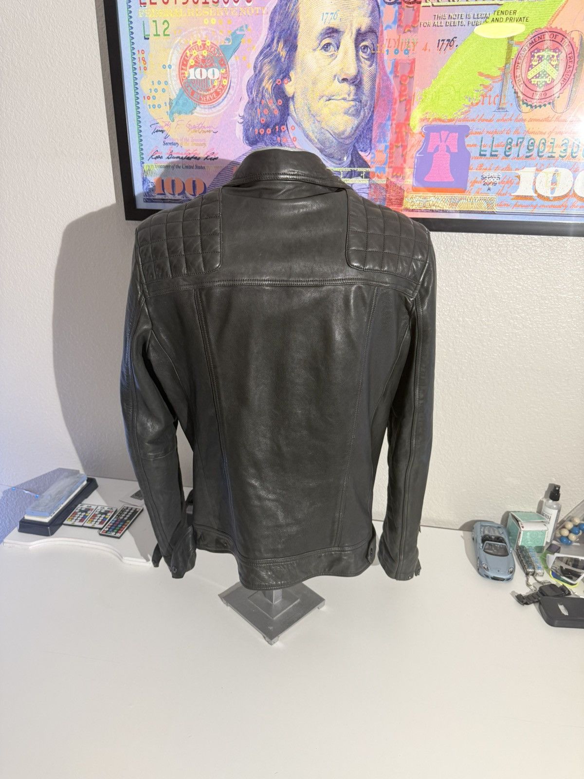 Allsaints AllSaints Black Leather Biker JacketQuiltedMotorcycle Jacket Size US L / EU 52-54 / 3 - 4 Thumbnail