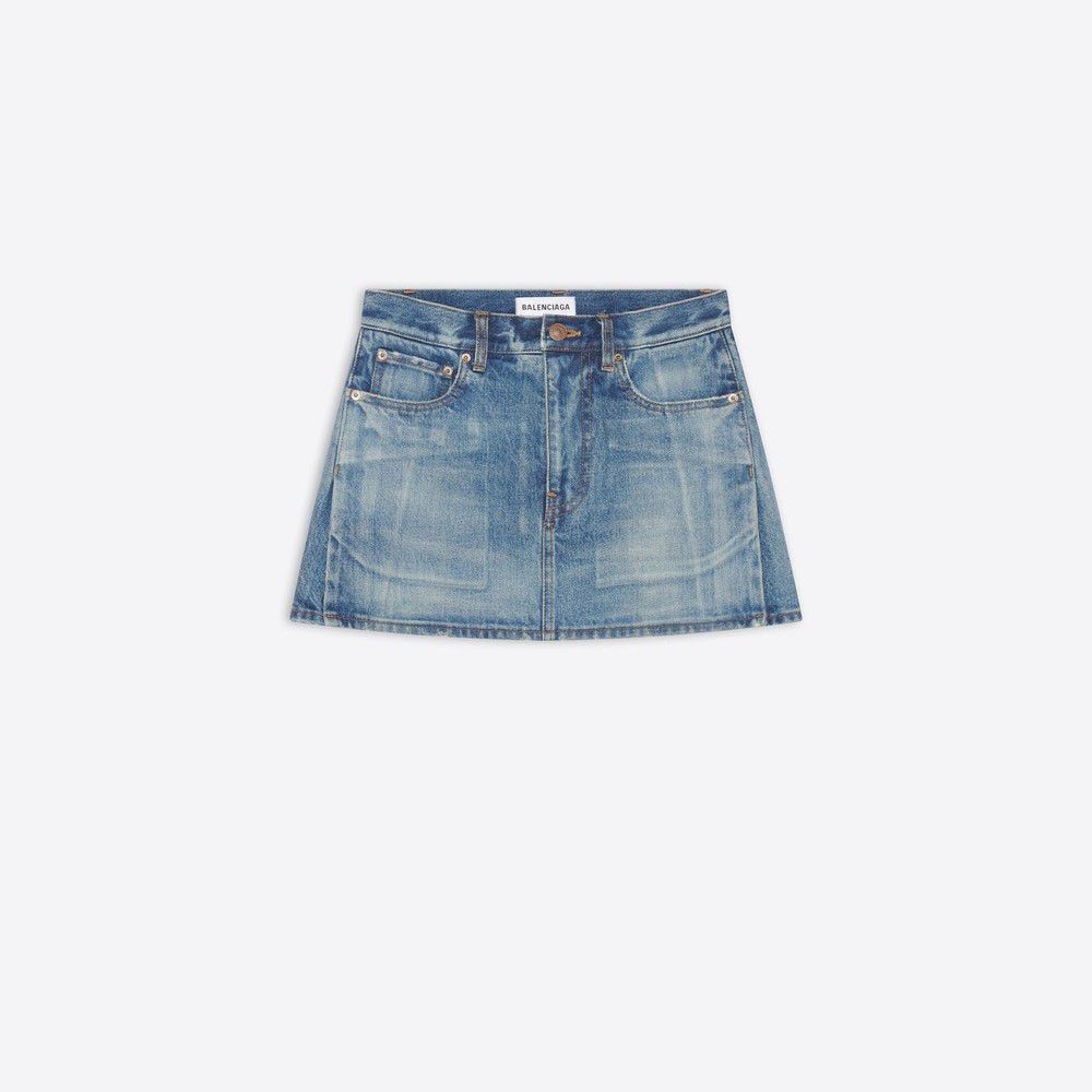 Balenciaga o1bcso1str0525 5 Pocket Mini Skirt in Blue Size 25" / US 0 / IT 36 - 1 Preview