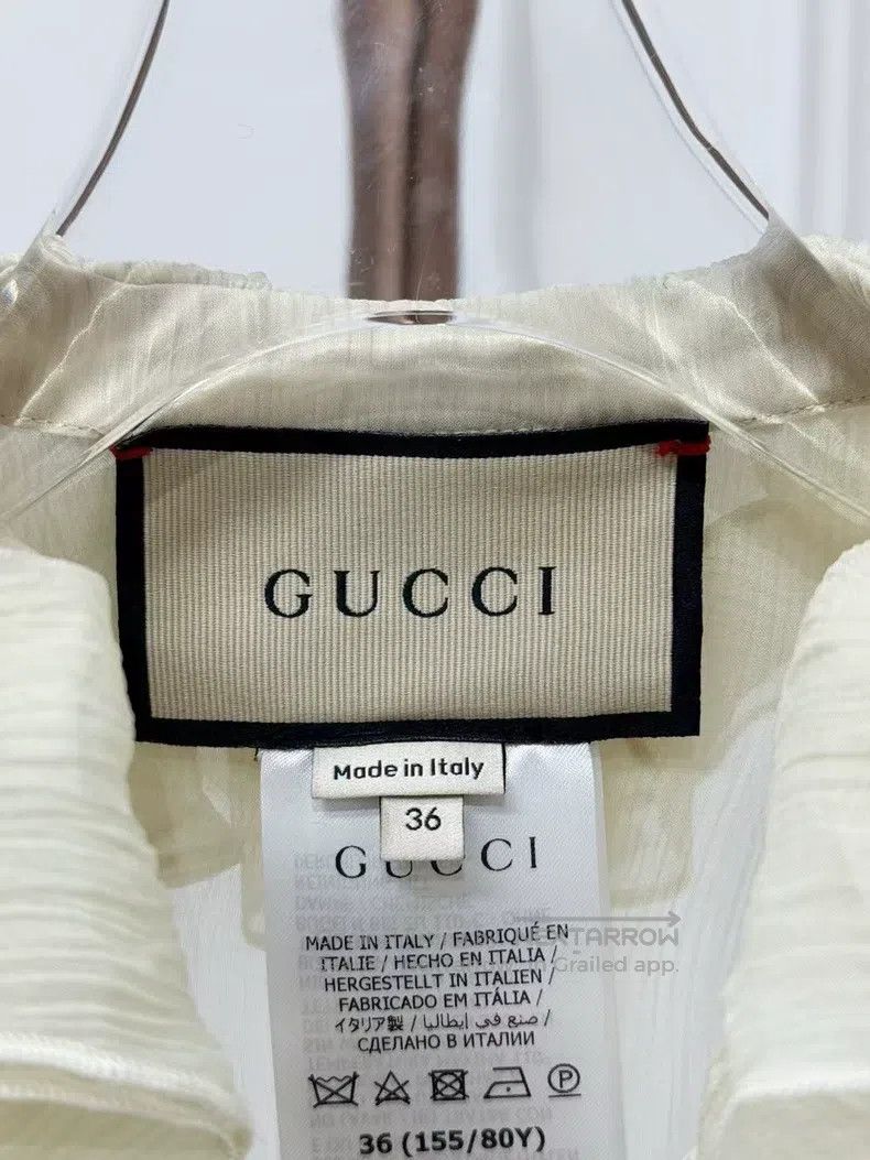 Gucci Gucci Beige streamer mulberry silk shirt Size XS / US 0-2 / IT 36-38 - 8 Thumbnail