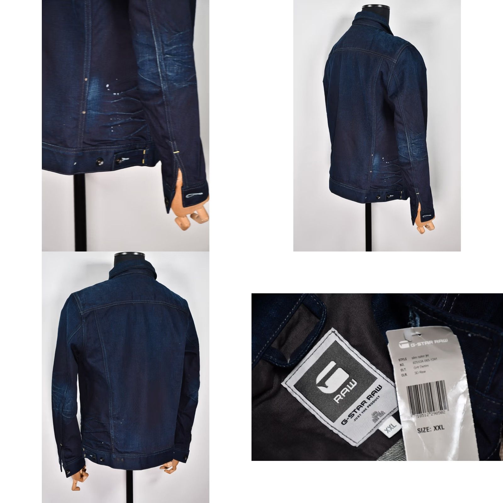 G-Star G-Star Slim Tailor Grit Denim 3D Raw Men's Denim Jacket 2XL Blue Slim 2XL Jacket Mens Denim Size US XXL / EU 58 / 5 - 8 Thumbnail