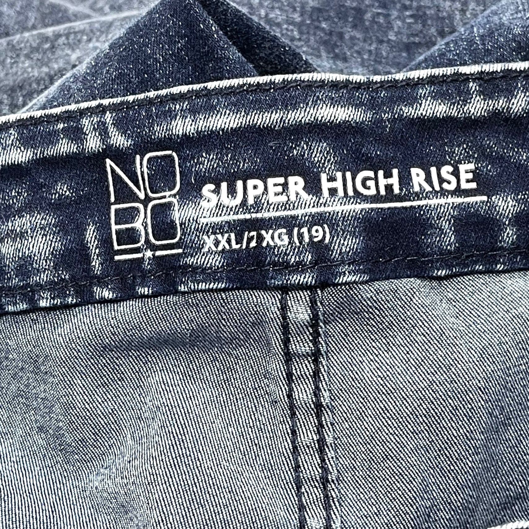 Vintage NOBO Jeans Women Juniors Size 19 High Rise Skinny Pull On Acid Wash Blue Denim 28in Inseam Pockets Vintage: No Size 24" / US 00 / IT 34 - 3 Thumbnail