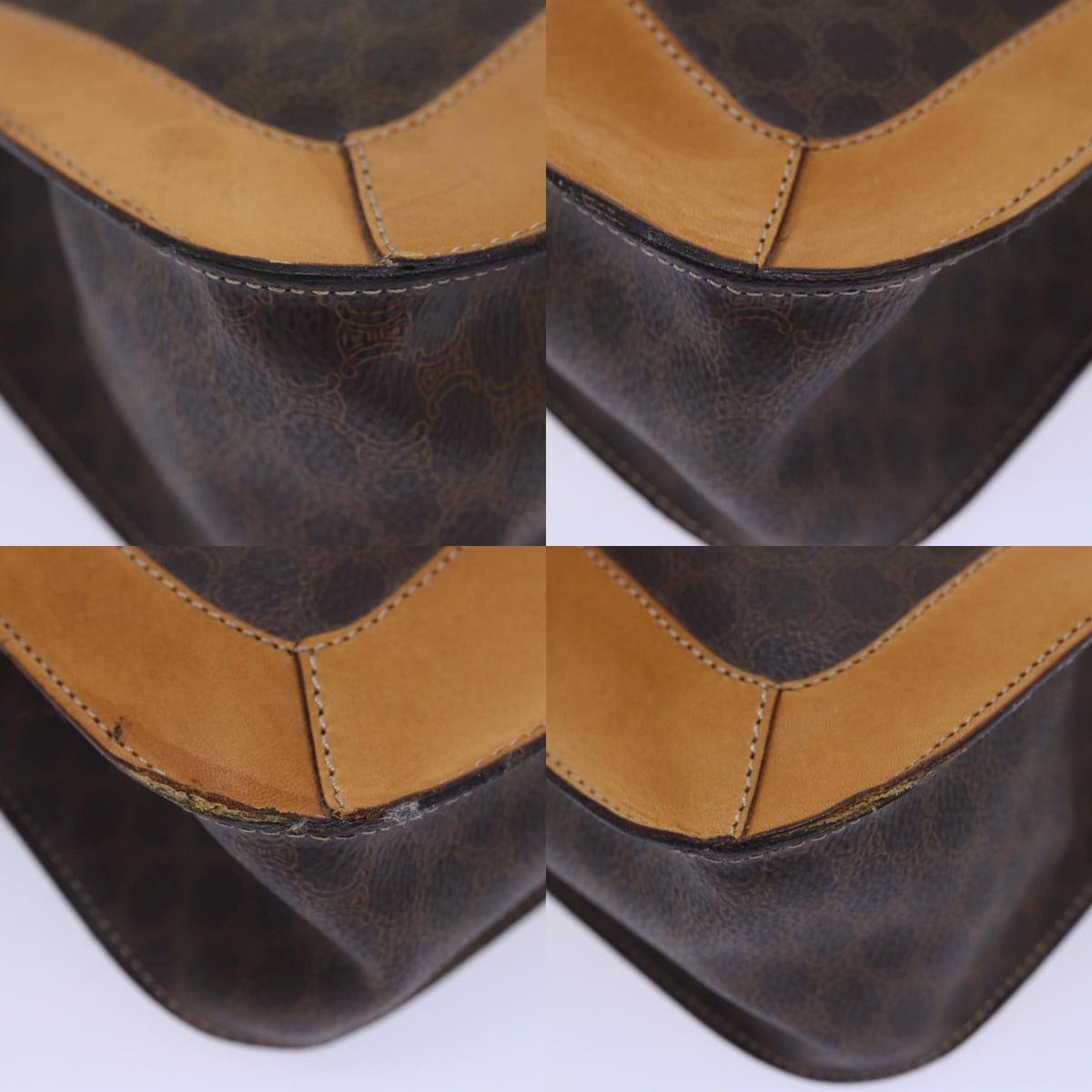 Celine CELINE Macadam Canvas Hand Bag Pvc Leather Brown Size ONE SIZE - 10 Thumbnail