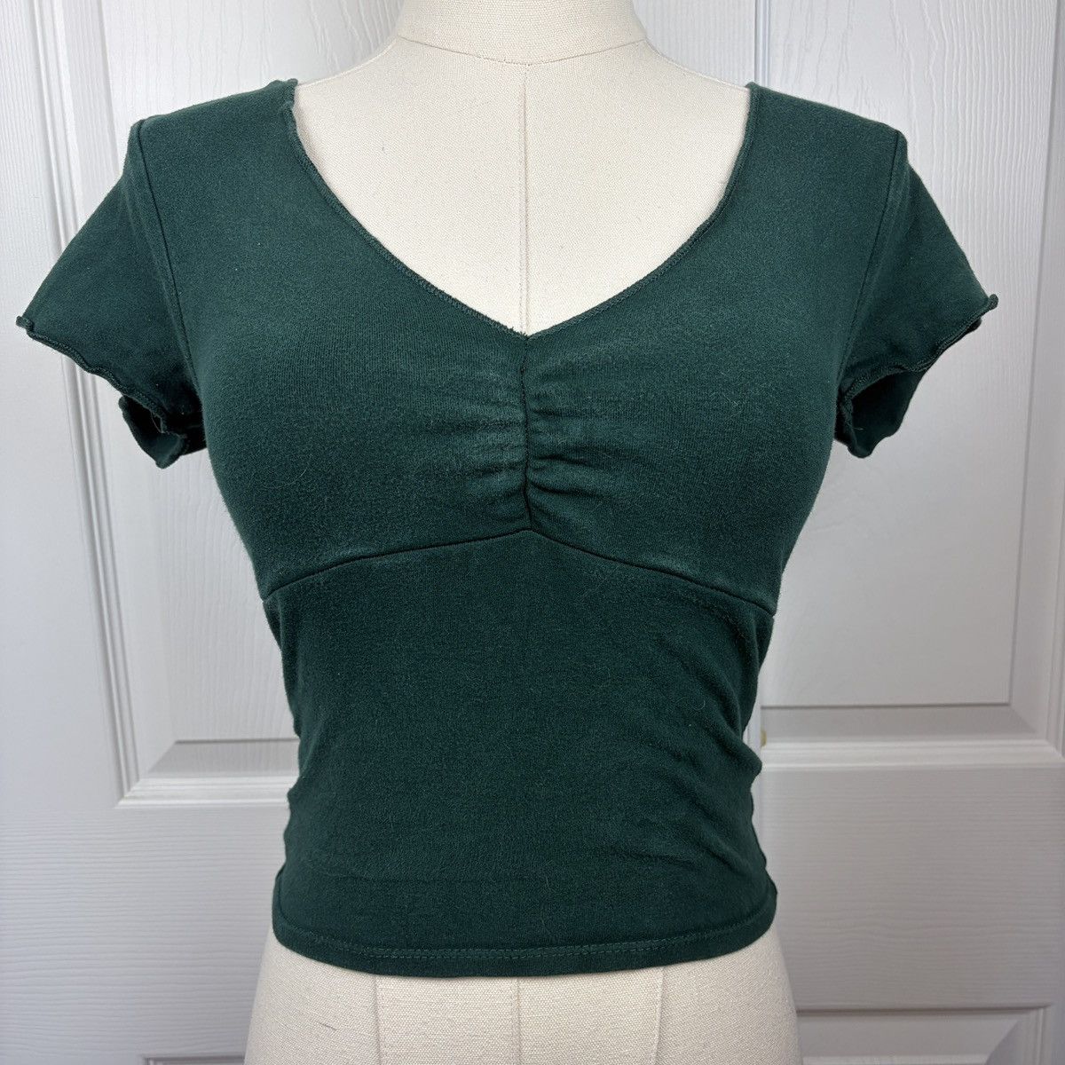 Other Dark green v neck short sleeve crop top Size XS / US 0-2 / IT 36-38 - 1 Thumbnail