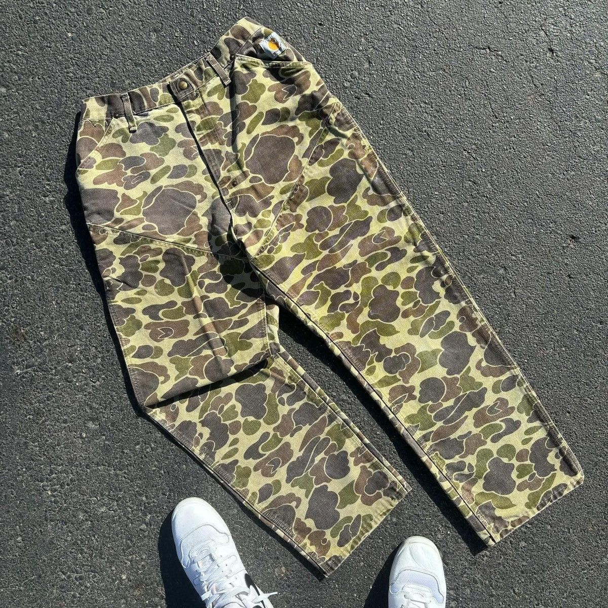 Carhartt × Vintage Vintage 1990s Carhartt Camo Double Knee Pants Size US 31 - 1 Thumbnail