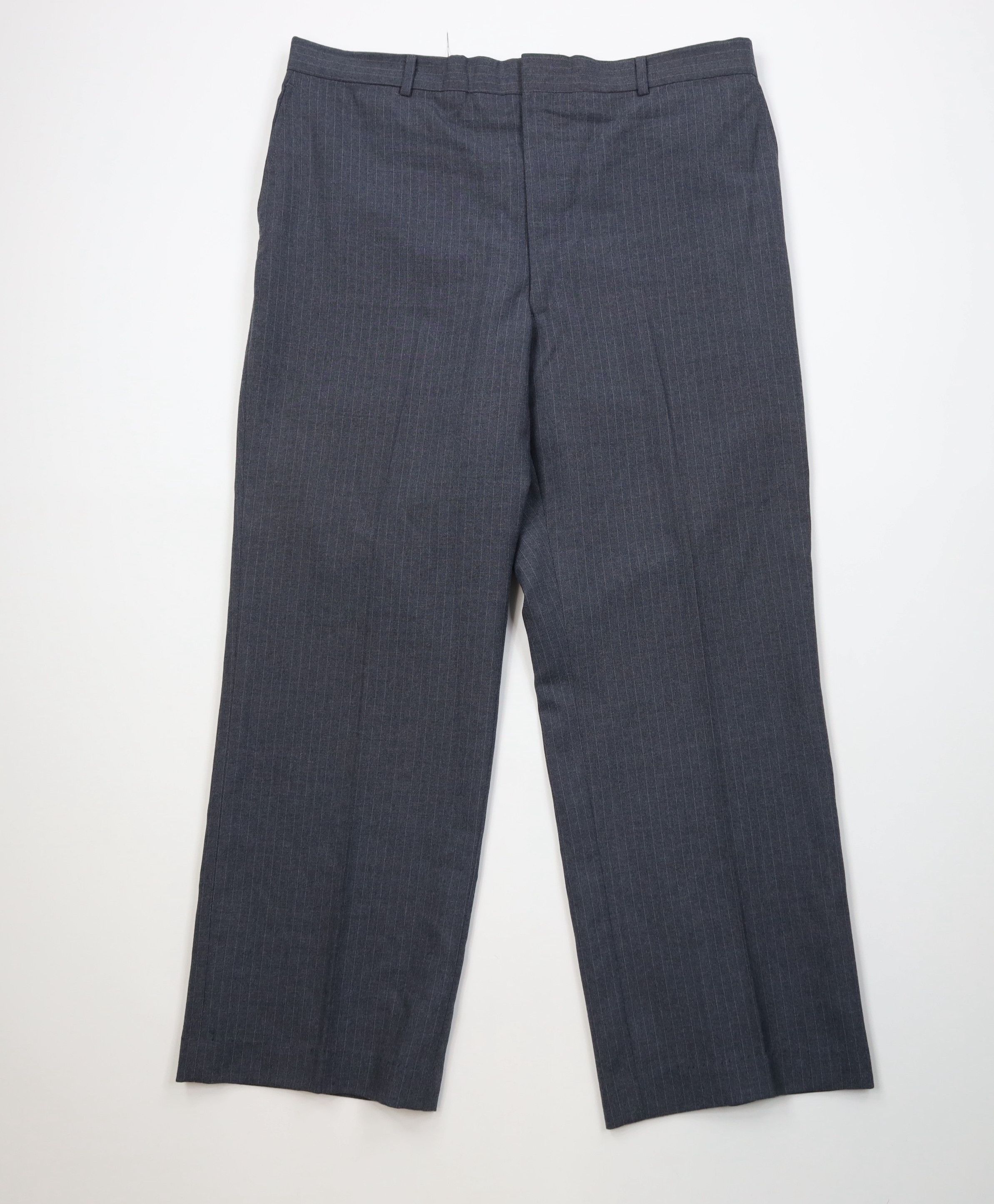 Vintage Vintage 70s Streetwear Pinstriped Knit Wide Leg Chino Pants Size US 38 / EU 54 - 1 Thumbnail