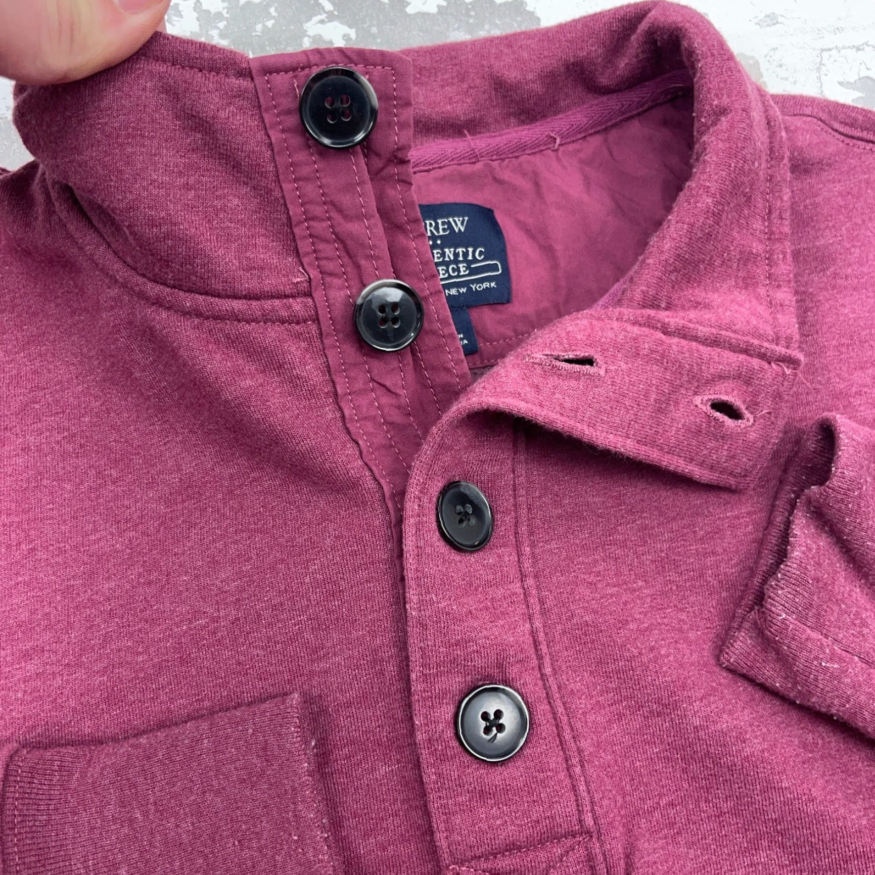 J.Crew J.CREW Sweater Men Large Pink Pullover Fleece Henley Mock Neck Preppy Sweatshirt Knit Style Solid Casualwear Shirt? Size US L / EU 52-54 / 3 - 3 Thumbnail