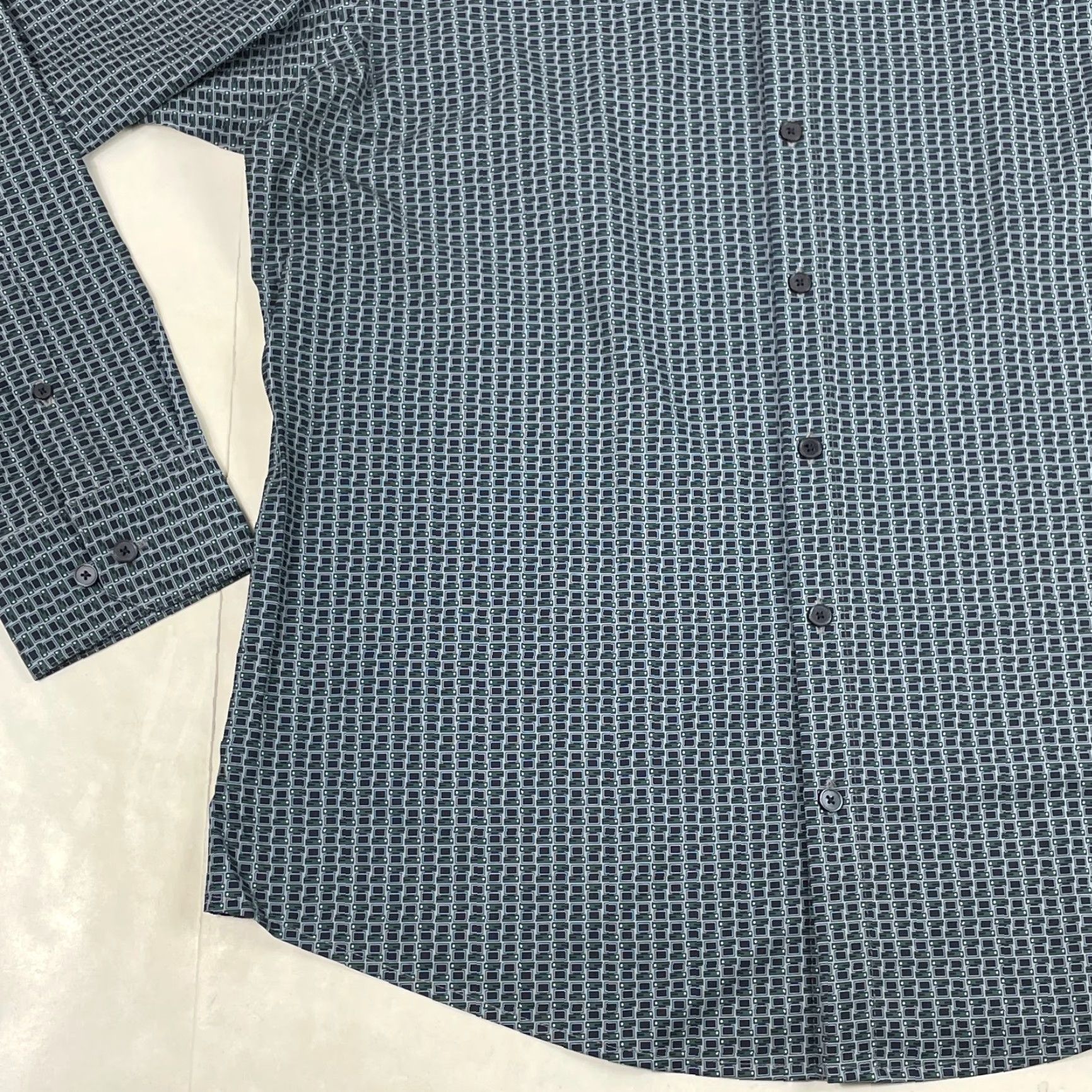 Mizzen+Main Mizzen+Main Shirt Men Large Blue Leeward Geometric Button Up Golf Golfer Stretch Size US L / EU 52-54 / 3 - 5 Thumbnail