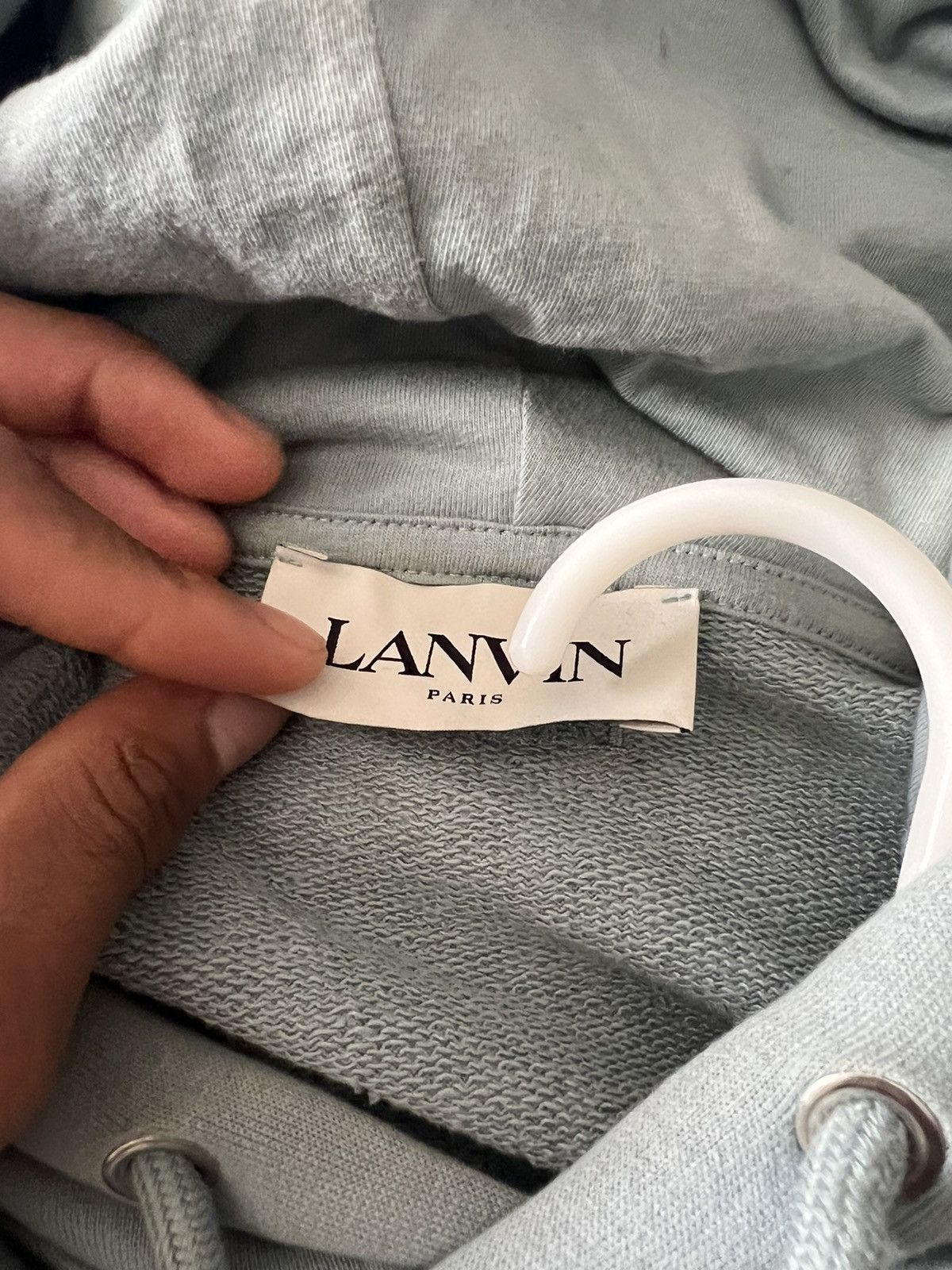 Lanvin Lanvin Logo Embroidered Drawstring Hoodie Size US M / EU 48-50 / 2 - 3 Thumbnail