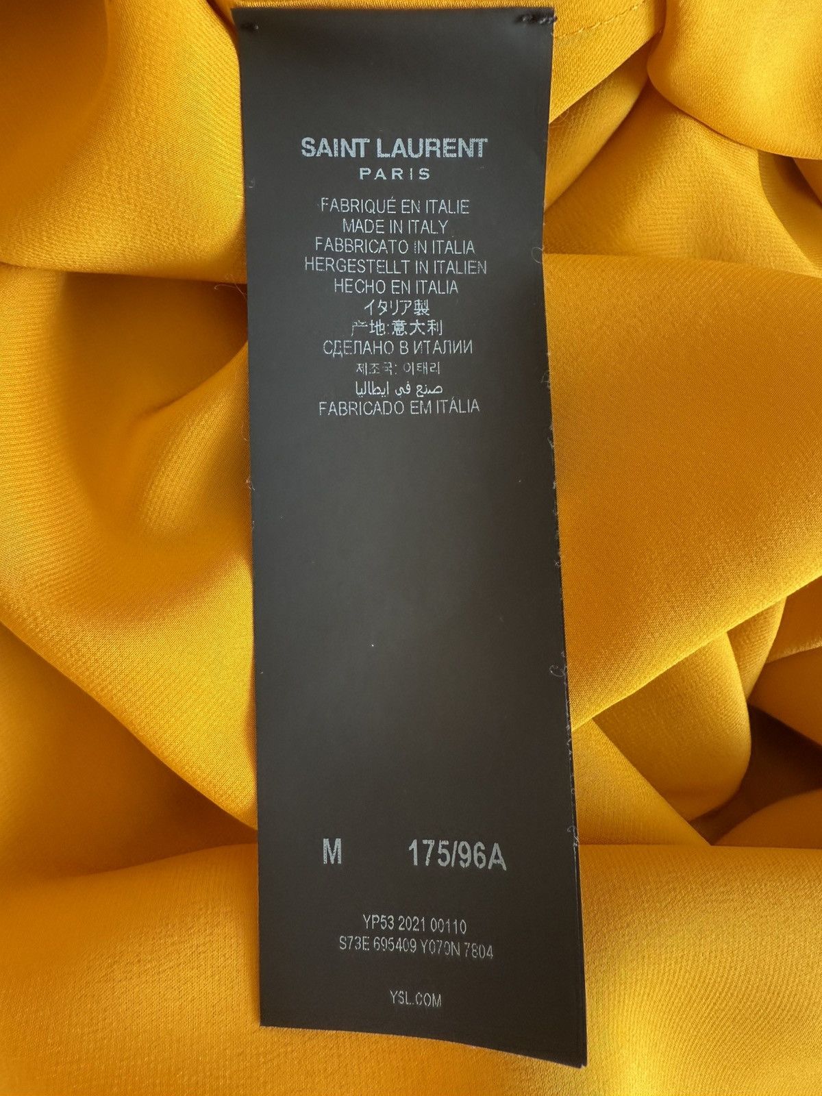 Saint Laurent Paris SS22 Saint Laurent Victorian Gold Silk Cape Size US M / EU 48-50 / 2 - 17 Thumbnail
