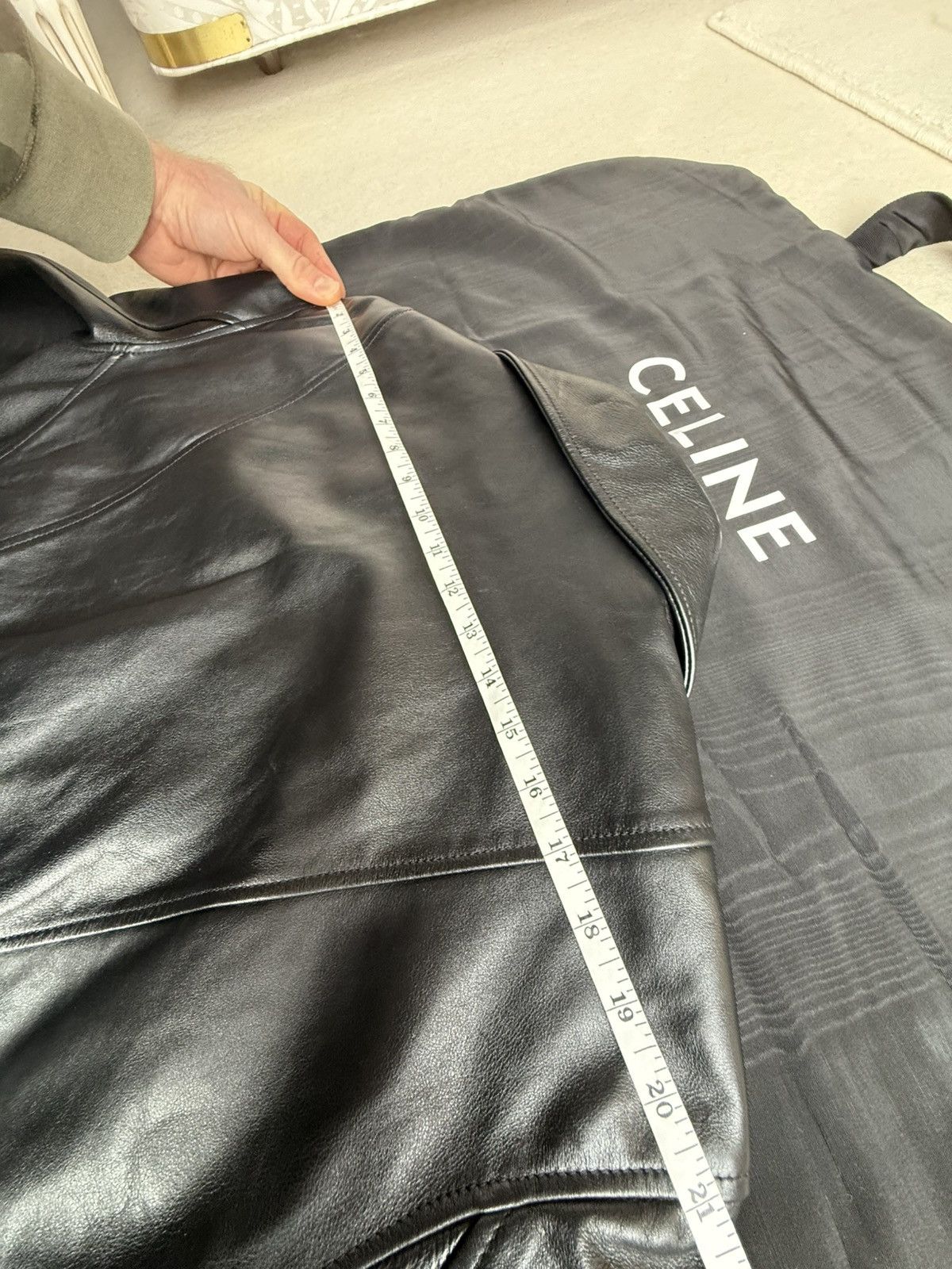 Celine $6.5k Celine Triomphe logo biker leather jacket Hedi Slimane Size US S / EU 44-46 / 1 - 13 Thumbnail