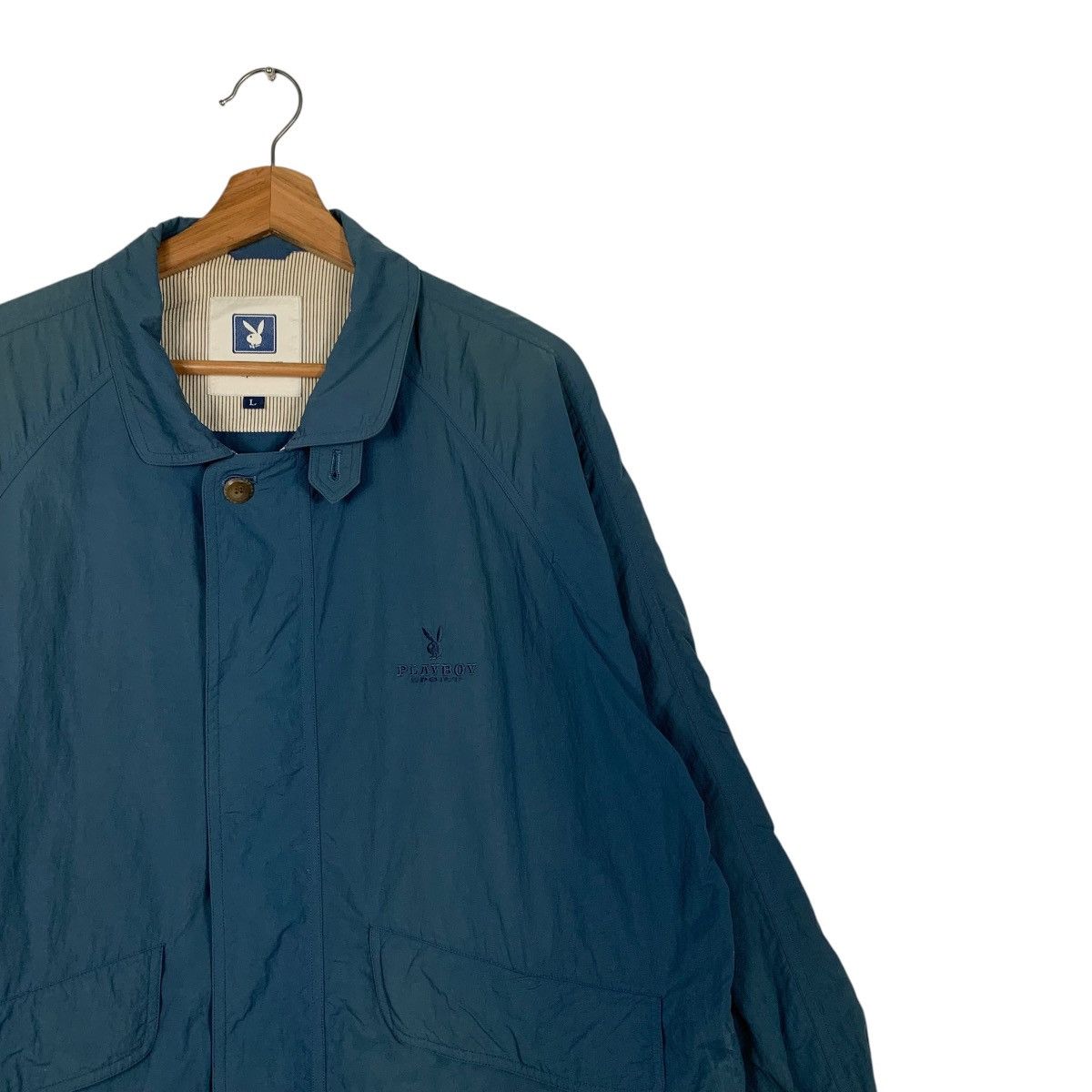 Playboy PLAYBOY Embroider Bunny Logo Blue Casual Jacket #1841-C80 Size US L / EU 52-54 / 3 - 5 Thumbnail