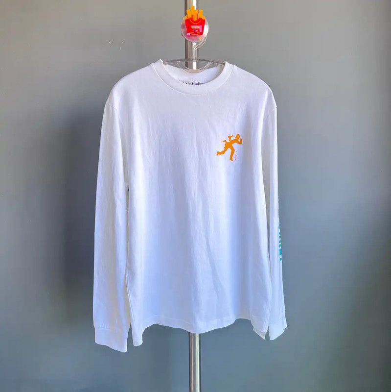 Acne Studios Acne Studios White Cotton Long Sleeve Sweatshirt Size US S / EU 44-46 / 1 - 1 Thumbnail