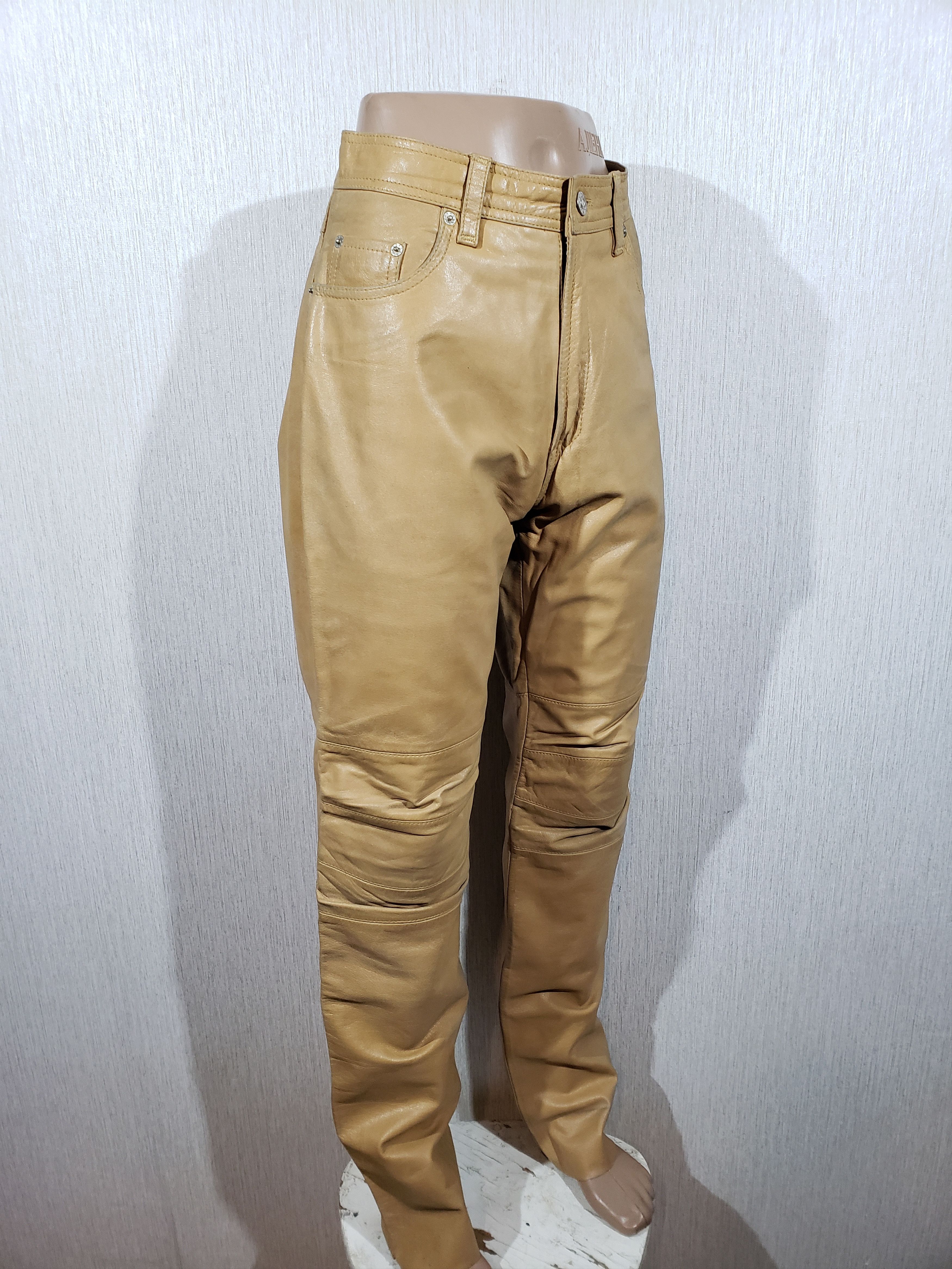 Other Brown leather pants made of genuine leather. Size US 30 / EU 46 - 3 Thumbnail