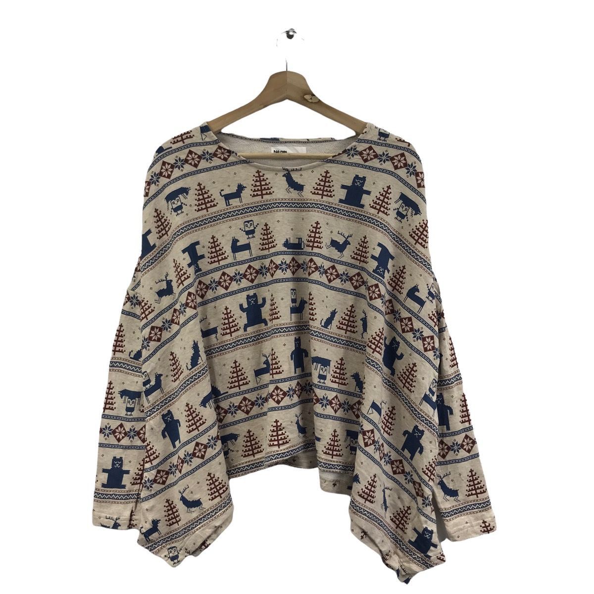 Issey Miyake NE-NET ISSEY MIYAKE Christmas Overprint Cardigan Sweatshirt Size US XXL / EU 58 / 5 - 1 Thumbnail