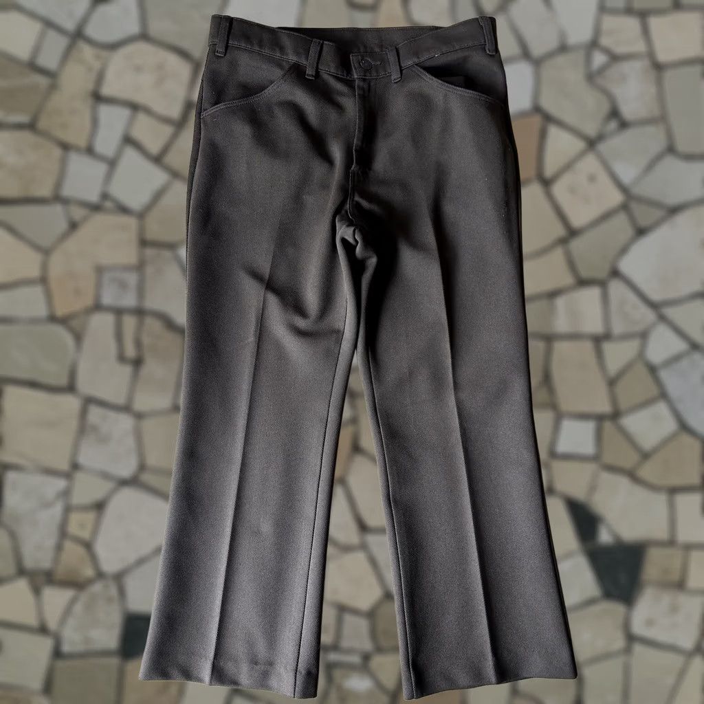 Farah VINTAGE Farah Clothing Co Pants Men's Brown 33x27 Flare Polyester 70s 80s Cowboy Western Size US 33 - 1 Thumbnail
