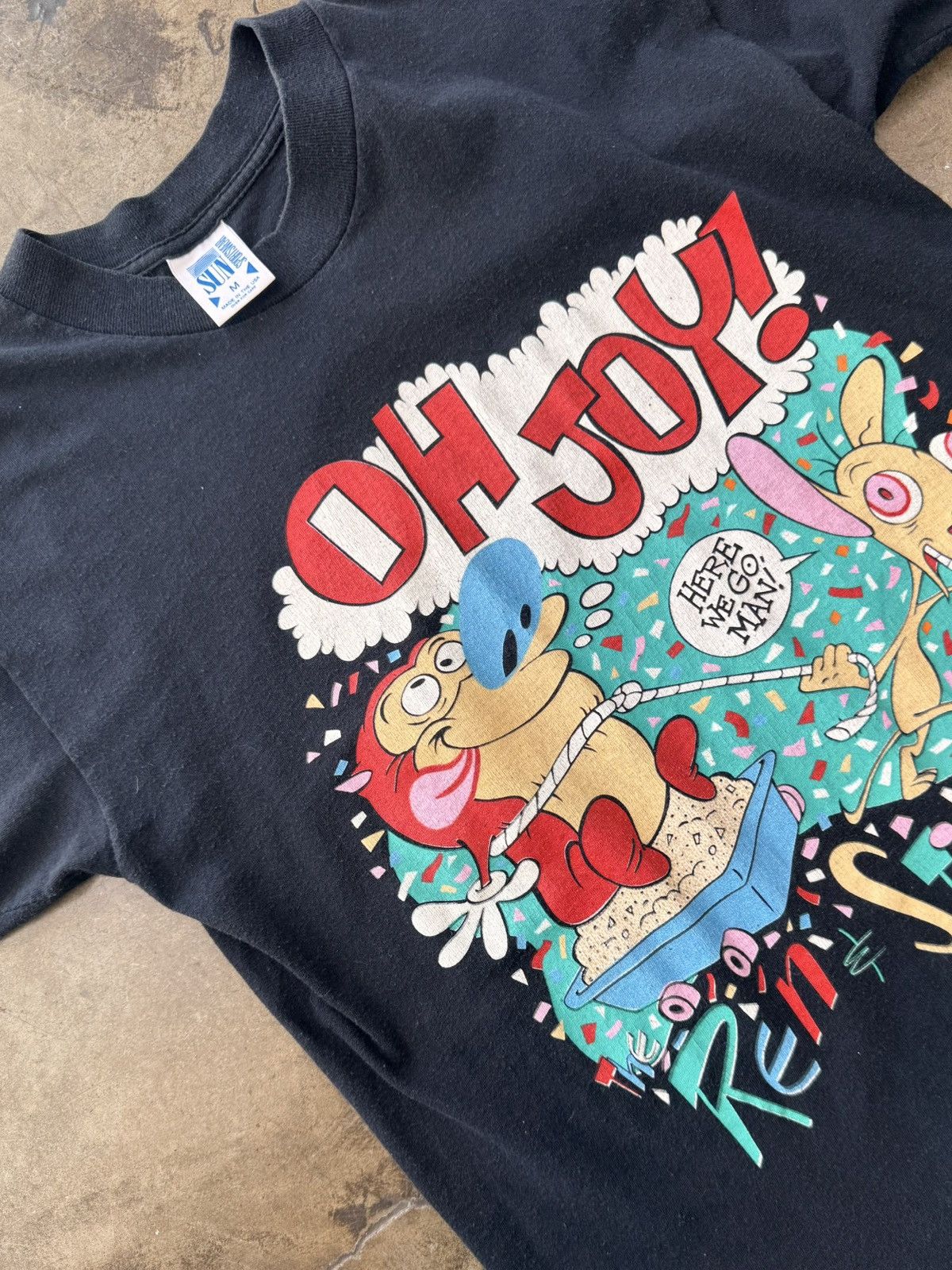 Nickelodeon × Vintage Vintage 1991 Ren & Stimpy Nickelodeon Single Stitch Medium Size US M / EU 48-50 / 2 - 1 Thumbnail