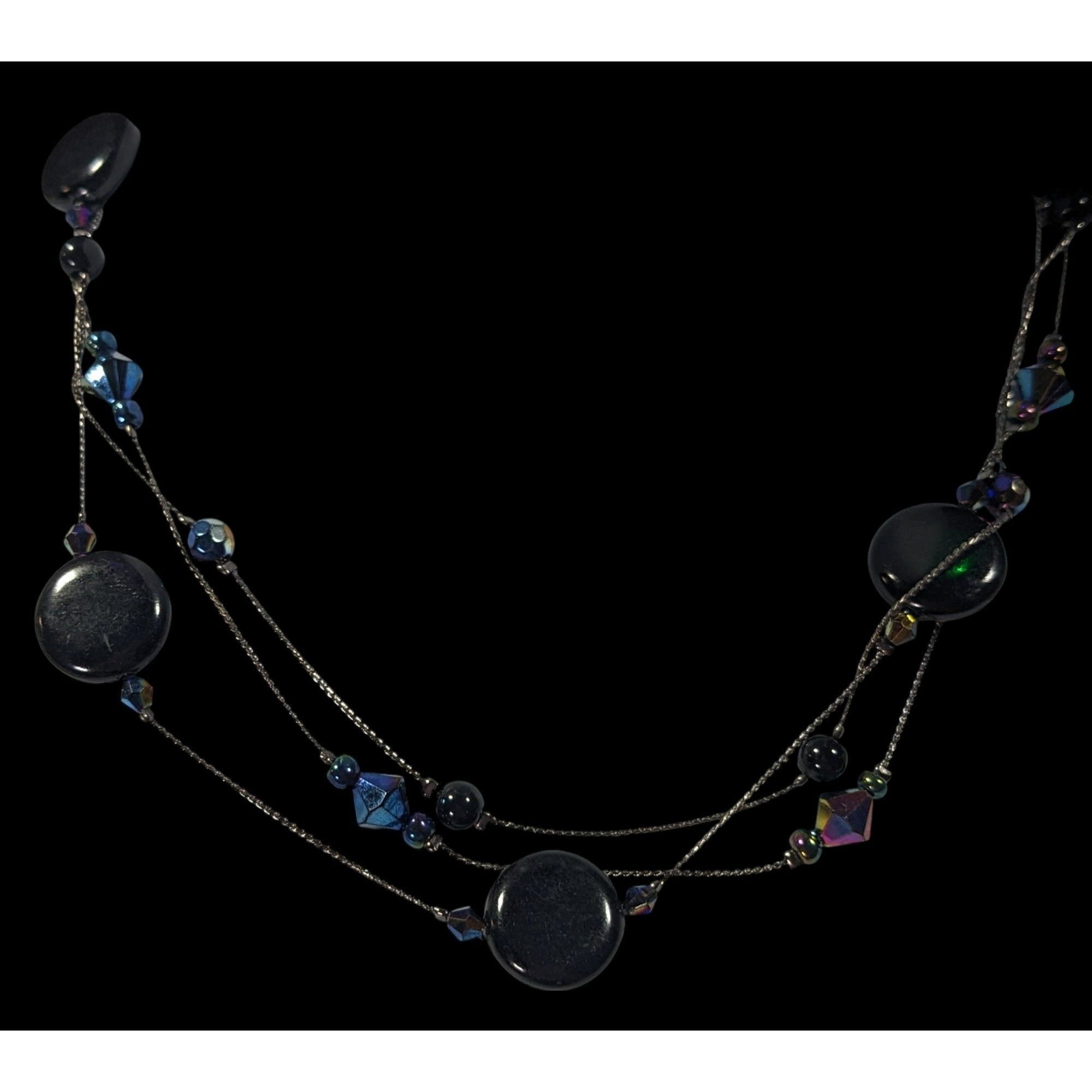Other Glam Goth Multilayer Black And Blue Station Necklace Size ONE SIZE - 3 Thumbnail