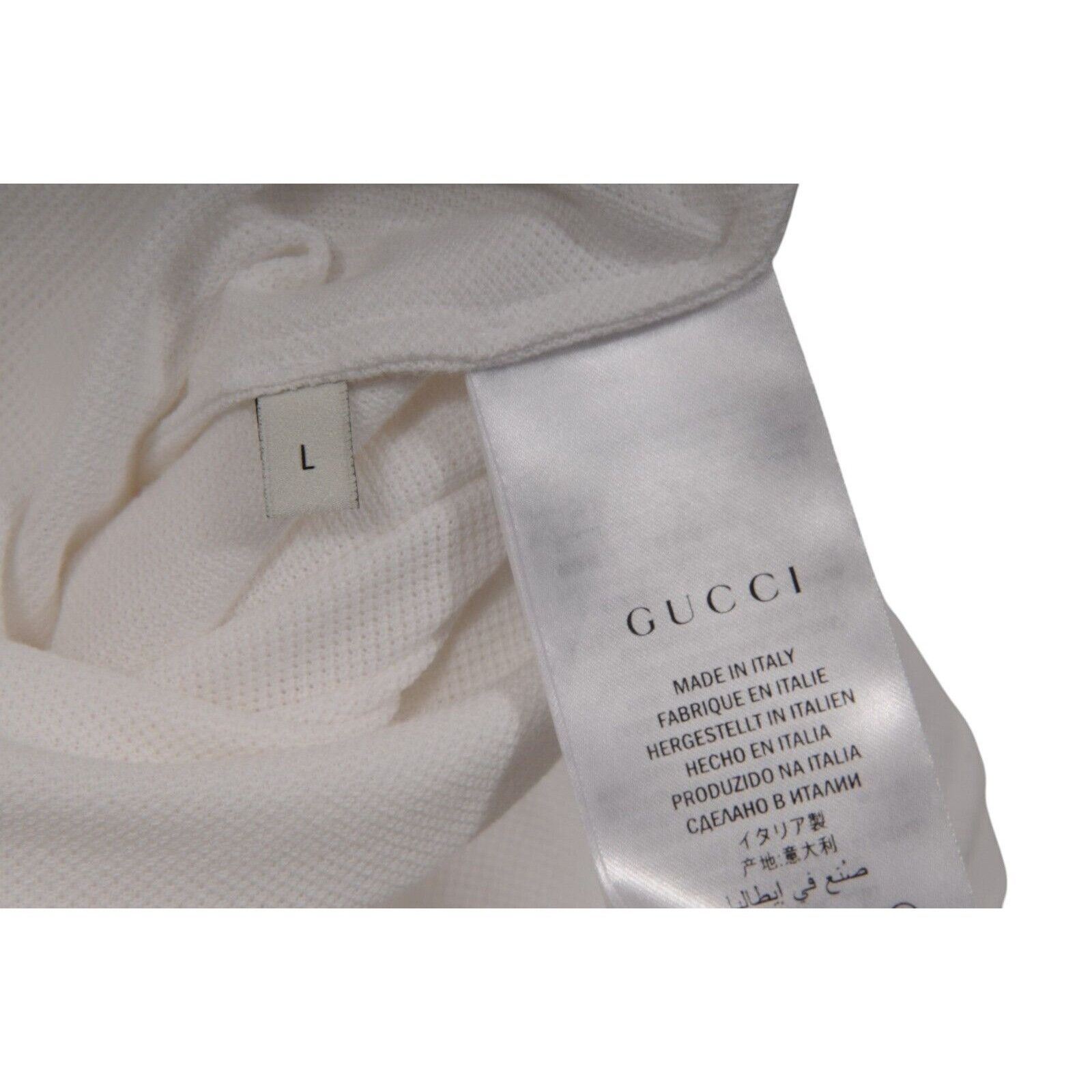 Gucci Embroiderd Butterfly Snake Polo White Size US L / EU 52-54 / 3 - 6 Thumbnail